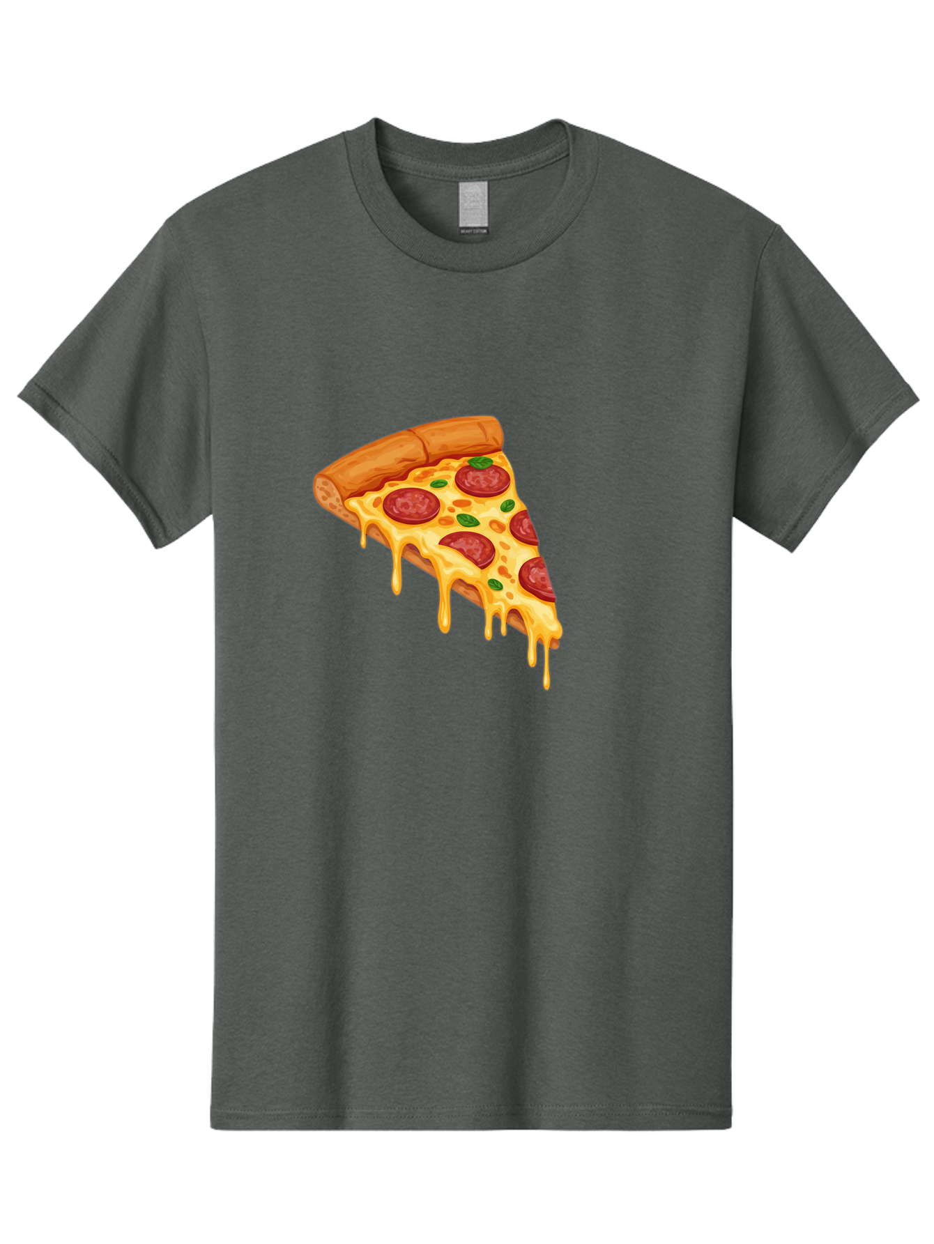 Pepperoni-Pizza-Slice-10 Men'S Graphic Tee, 100% Cotton, Comfortable Casual Summer Wear, Machine Washable, Pepperoni Pizza, Cheesy Goodness, Gooey Cheese, Savory Delight, Italian Cuisine, Melted Mozzarella, Fresh Basil, Spicy Pepperoni, Bac220