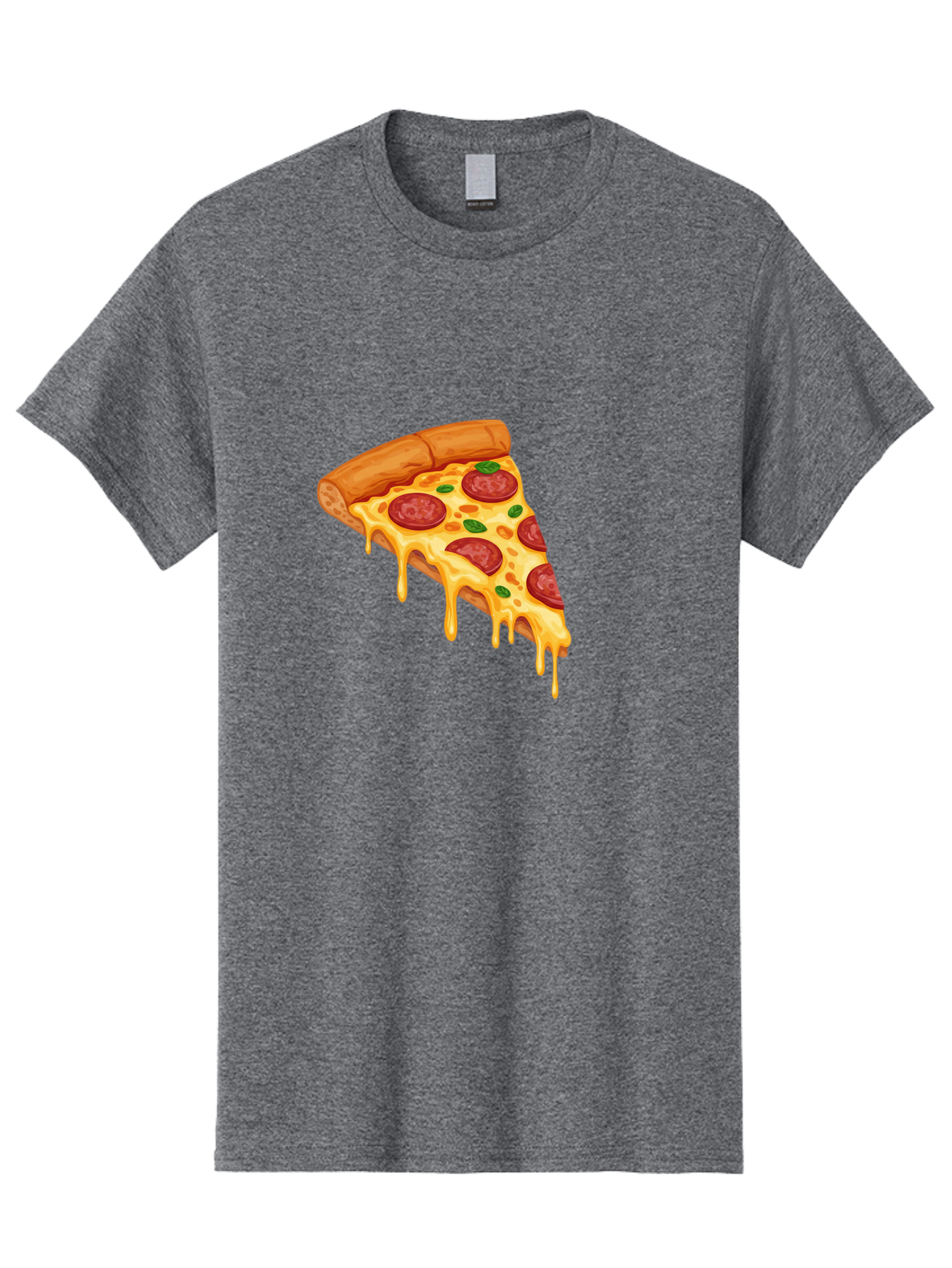 Pepperoni-Pizza-Slice-10 Men'S Graphic Tee, 100% Cotton, Comfortable Casual Summer Wear, Machine Washable, Pepperoni Pizza, Cheesy Goodness, Gooey Cheese, Savory Delight, Italian Cuisine, Melted Mozzarella, Fresh Basil, Spicy Pepperoni, Bac220
