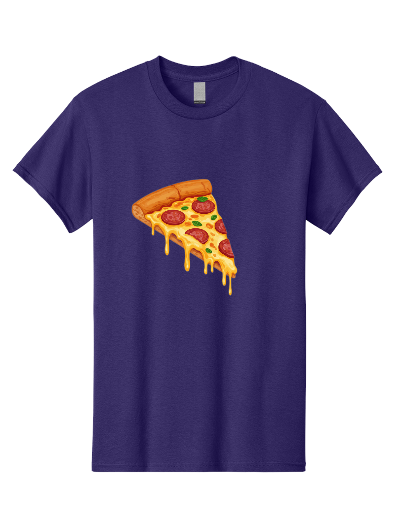 Pepperoni-Pizza-Slice-10 Men'S Graphic Tee, 100% Cotton, Comfortable Casual Summer Wear, Machine Washable, Pepperoni Pizza, Cheesy Goodness, Gooey Cheese, Savory Delight, Italian Cuisine, Melted Mozzarella, Fresh Basil, Spicy Pepperoni, Bac220