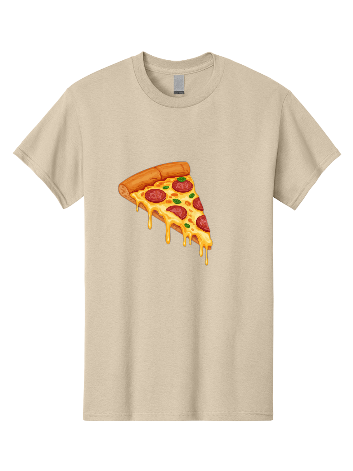 Pepperoni-Pizza-Slice-10 Men'S Graphic Tee, 100% Cotton, Comfortable Casual Summer Wear, Machine Washable, Pepperoni Pizza, Cheesy Goodness, Gooey Cheese, Savory Delight, Italian Cuisine, Melted Mozzarella, Fresh Basil, Spicy Pepperoni, Bac220