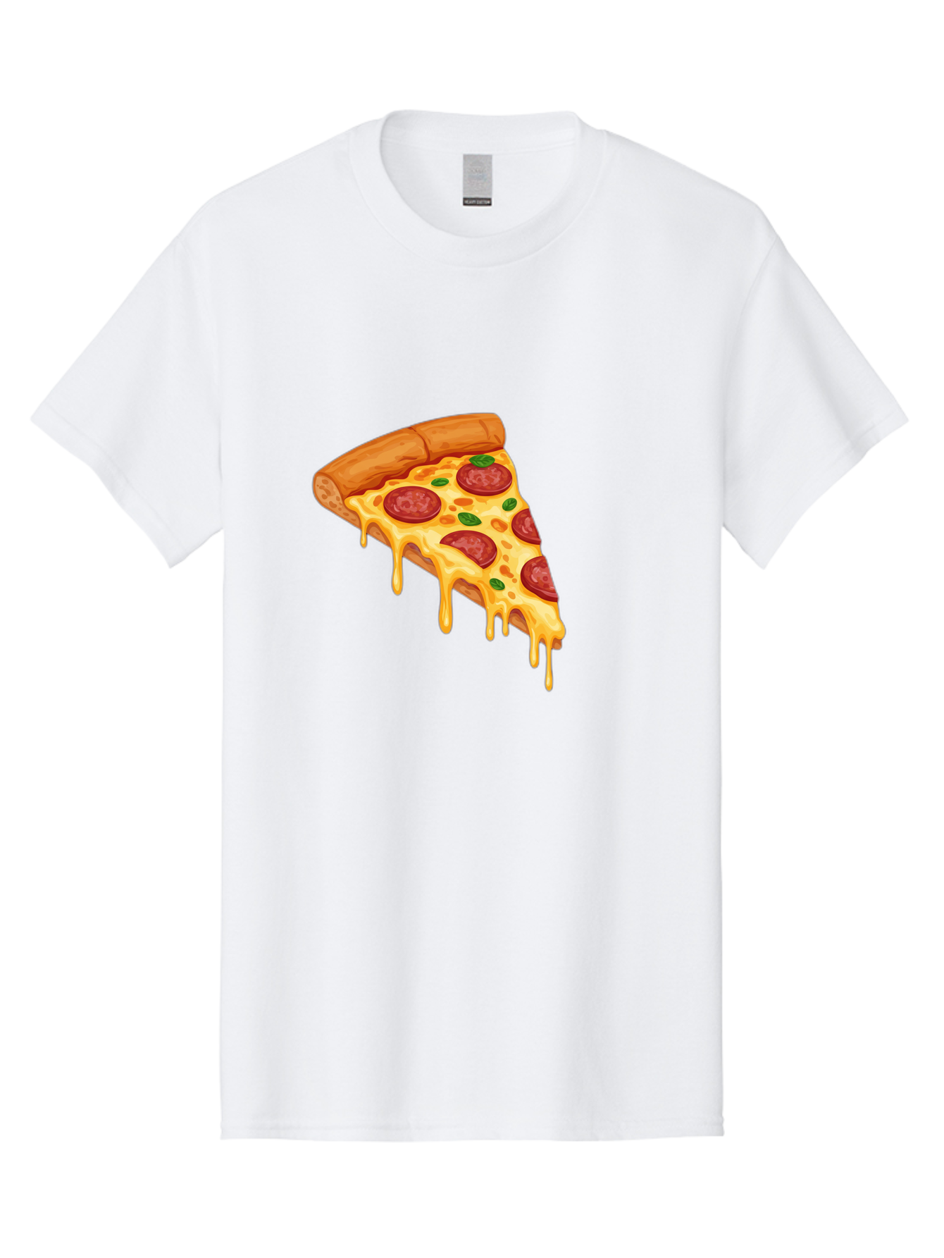 Pepperoni-Pizza-Slice-10 Men'S Graphic Tee, 100% Cotton, Comfortable Casual Summer Wear, Machine Washable, Pepperoni Pizza, Cheesy Goodness, Gooey Cheese, Savory Delight, Italian Cuisine, Melted Mozzarella, Fresh Basil, Spicy Pepperoni, Bac220