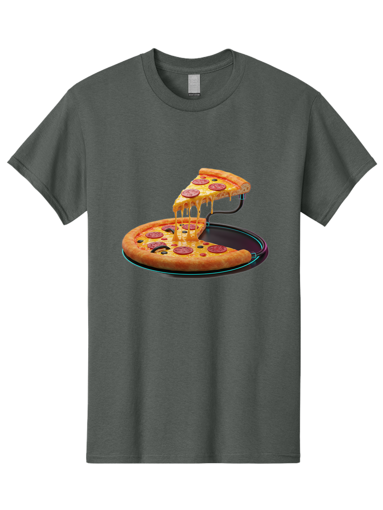 Pepperoni-Pizza-Slice-11 Men'S Graphic Tee, 100% Cotton, Comfortable Casual Summer Wear, Machine Washable, Pepperoni Pizza, Melted Cheese, Pizza Toppings, Savory Delight, Cheesy Goodness, Italian Cuisine, Foodie Favorite, Appetizing Treat, Bac221