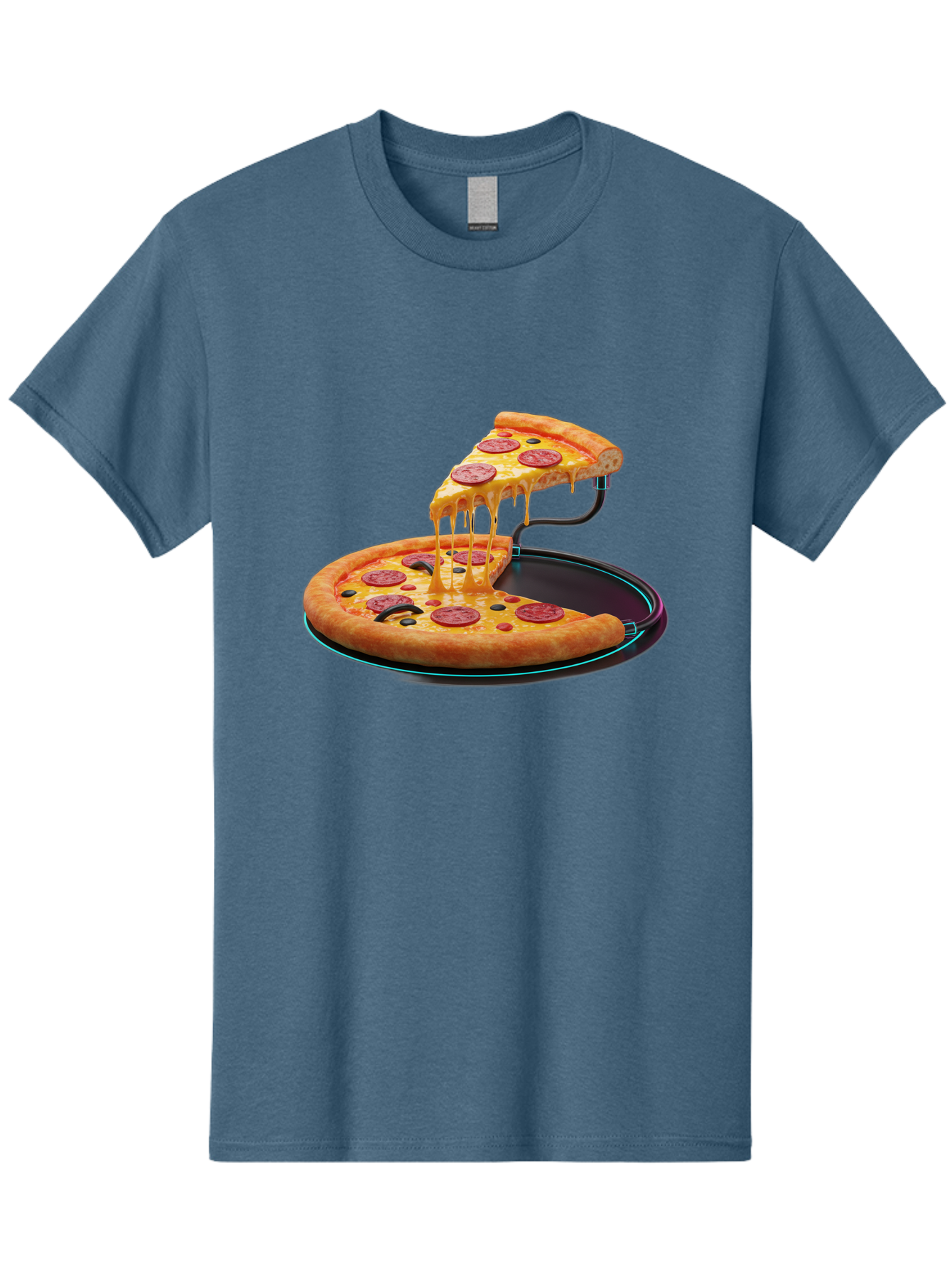 Pepperoni-Pizza-Slice-11 Men'S Graphic Tee, 100% Cotton, Comfortable Casual Summer Wear, Machine Washable, Pepperoni Pizza, Melted Cheese, Pizza Toppings, Savory Delight, Cheesy Goodness, Italian Cuisine, Foodie Favorite, Appetizing Treat, Bac221