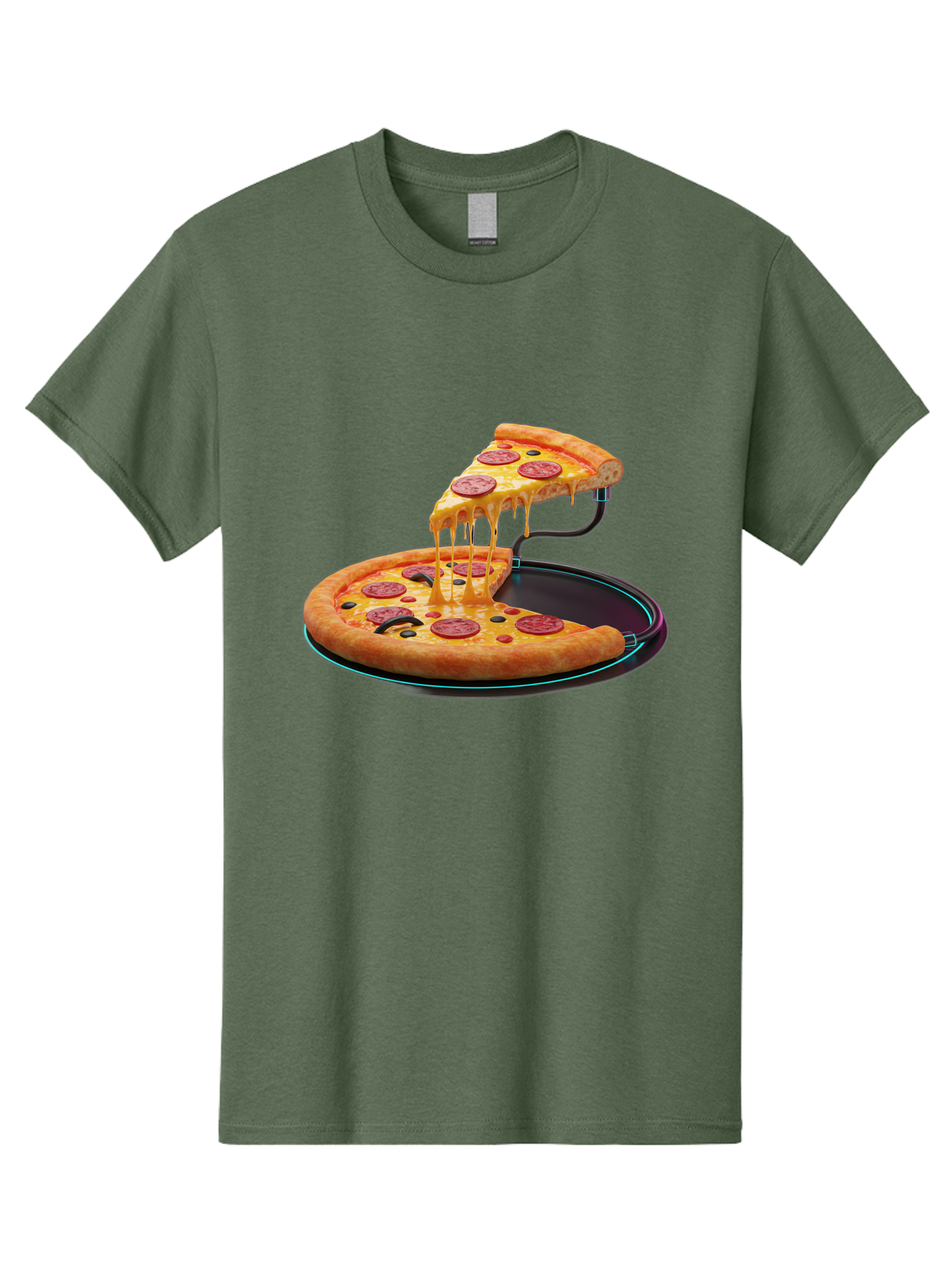 Pepperoni-Pizza-Slice-11 Men'S Graphic Tee, 100% Cotton, Comfortable Casual Summer Wear, Machine Washable, Pepperoni Pizza, Melted Cheese, Pizza Toppings, Savory Delight, Cheesy Goodness, Italian Cuisine, Foodie Favorite, Appetizing Treat, Bac221