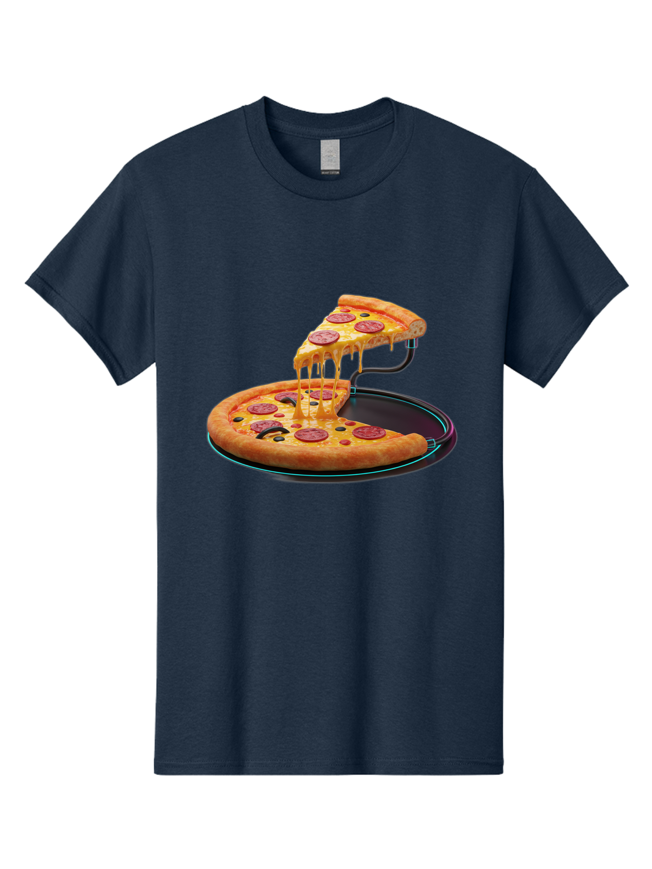 Pepperoni-Pizza-Slice-11 Men'S Graphic Tee, 100% Cotton, Comfortable Casual Summer Wear, Machine Washable, Pepperoni Pizza, Melted Cheese, Pizza Toppings, Savory Delight, Cheesy Goodness, Italian Cuisine, Foodie Favorite, Appetizing Treat, Bac221