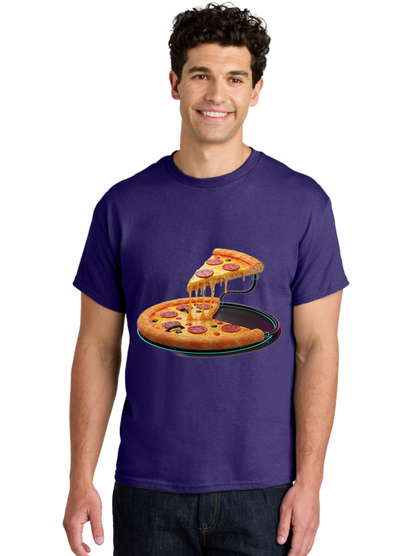 Pepperoni-Pizza-Slice-11 Men'S Graphic Tee, 100% Cotton, Comfortable Casual Summer Wear, Machine Washable, Pepperoni Pizza, Melted Cheese, Pizza Toppings, Savory Delight, Cheesy Goodness, Italian Cuisine, Foodie Favorite, Appetizing Treat, Bac221