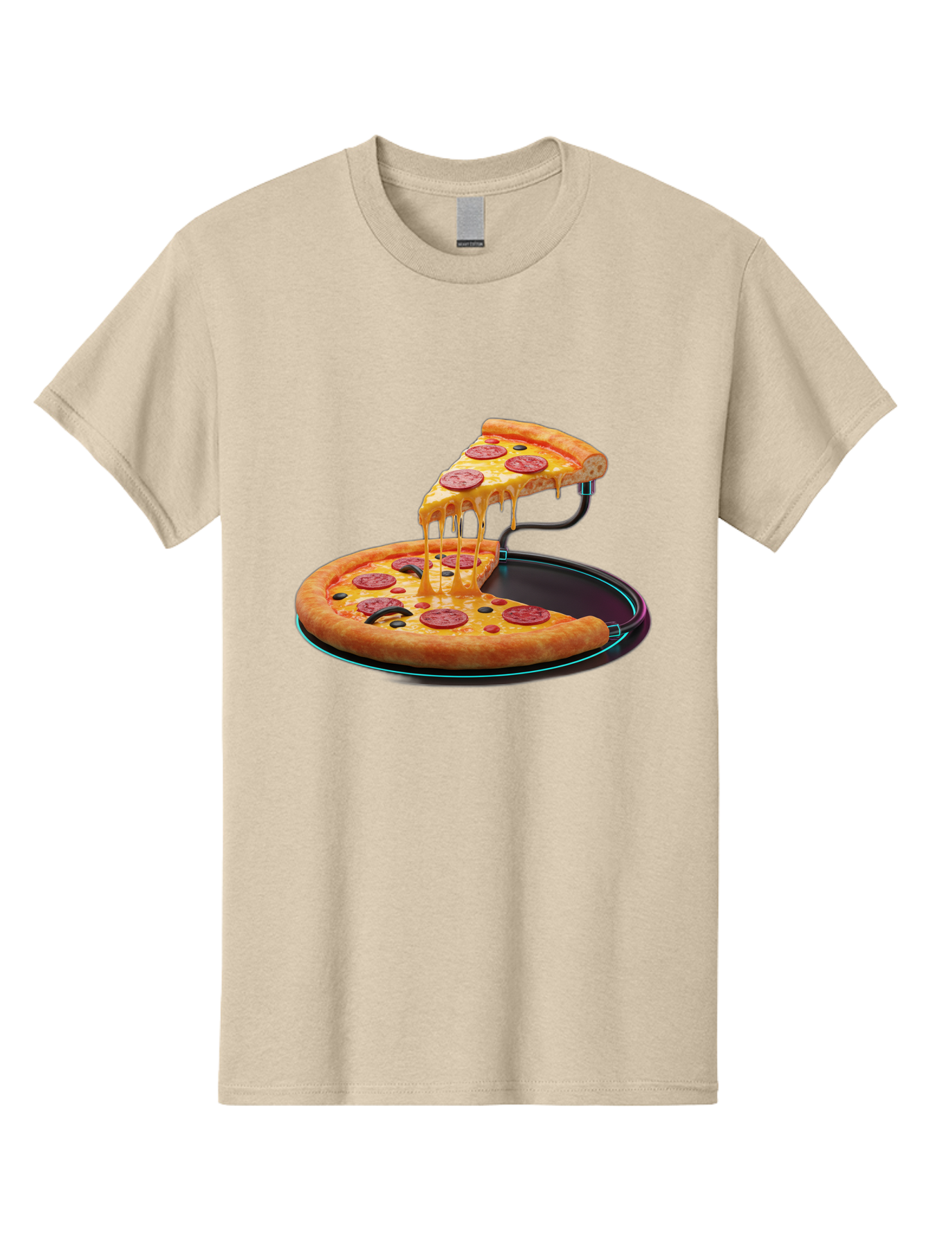 Pepperoni-Pizza-Slice-11 Men'S Graphic Tee, 100% Cotton, Comfortable Casual Summer Wear, Machine Washable, Pepperoni Pizza, Melted Cheese, Pizza Toppings, Savory Delight, Cheesy Goodness, Italian Cuisine, Foodie Favorite, Appetizing Treat, Bac221