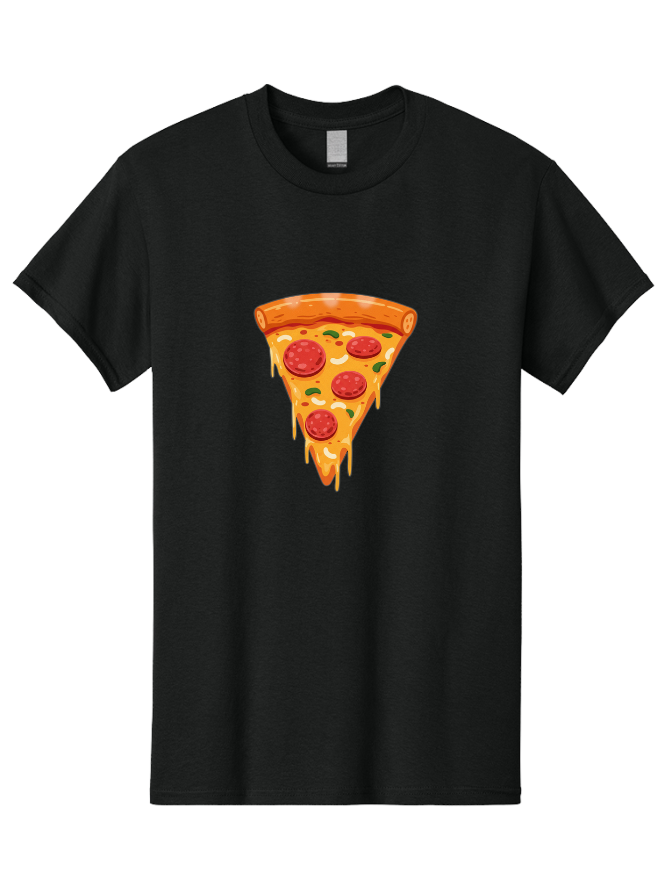 Pepperoni-Pizza-Slice-12 Men'S Graphic Tee, 100% Cotton, Comfortable Casual Summer Wear, Machine Washable, Pepperoni Pizza, Pizza Slice, Cheesy Goodness, Melted Mozzarella, Savory Toppings, Italian Cuisine, Delicious Food, Tasty Treat, Bac222