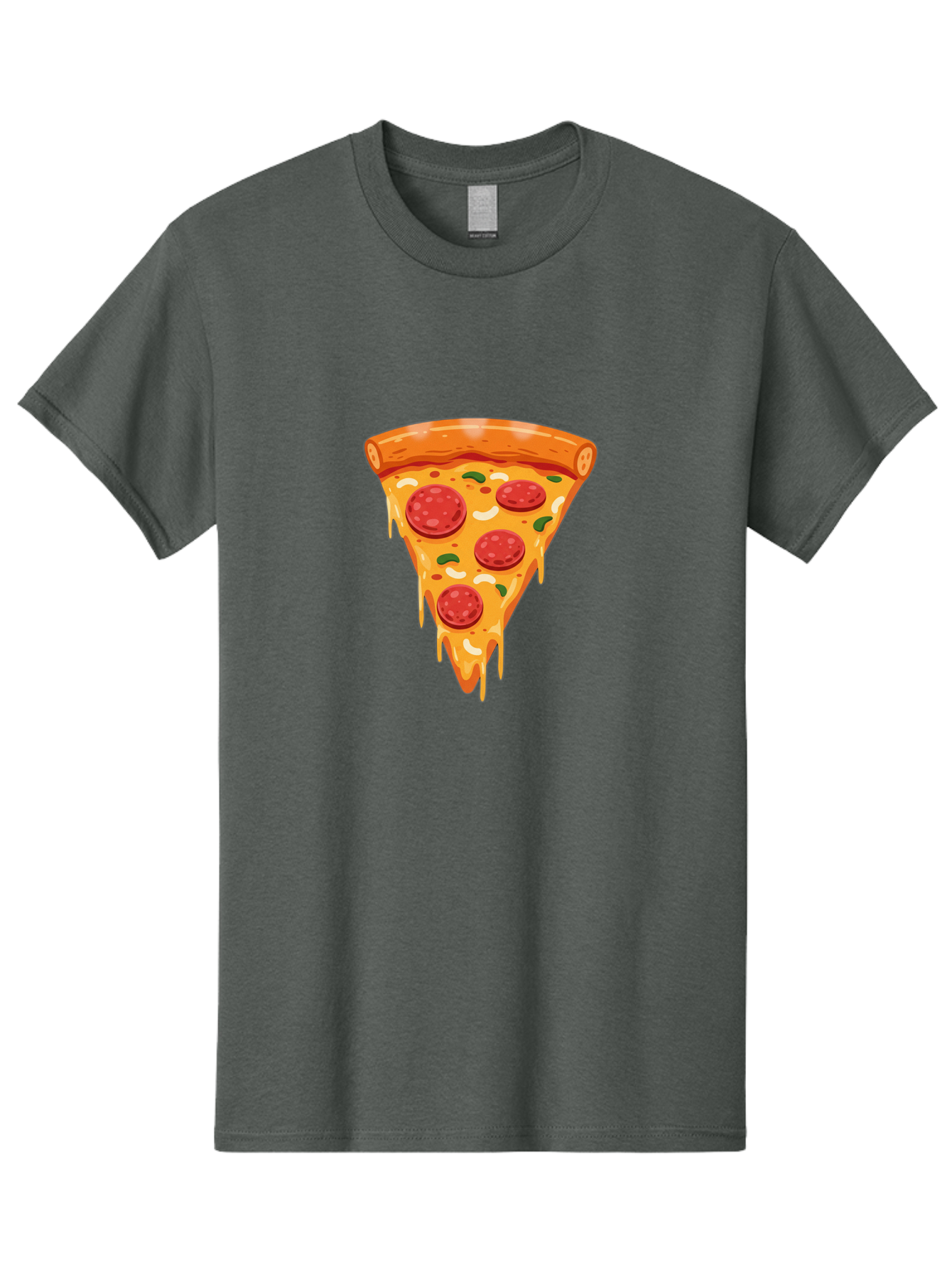 Pepperoni-Pizza-Slice-12 Men'S Graphic Tee, 100% Cotton, Comfortable Casual Summer Wear, Machine Washable, Pepperoni Pizza, Pizza Slice, Cheesy Goodness, Melted Mozzarella, Savory Toppings, Italian Cuisine, Delicious Food, Tasty Treat, Bac222