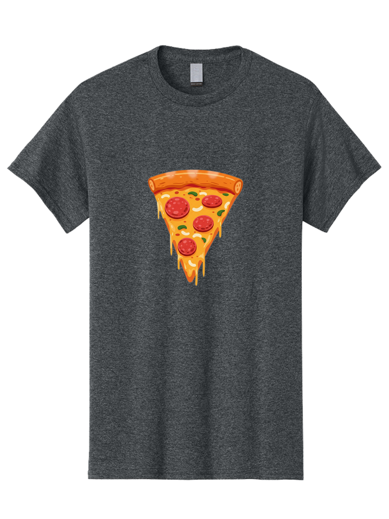 Pepperoni-Pizza-Slice-12 Men'S Graphic Tee, 100% Cotton, Comfortable Casual Summer Wear, Machine Washable, Pepperoni Pizza, Pizza Slice, Cheesy Goodness, Melted Mozzarella, Savory Toppings, Italian Cuisine, Delicious Food, Tasty Treat, Bac222