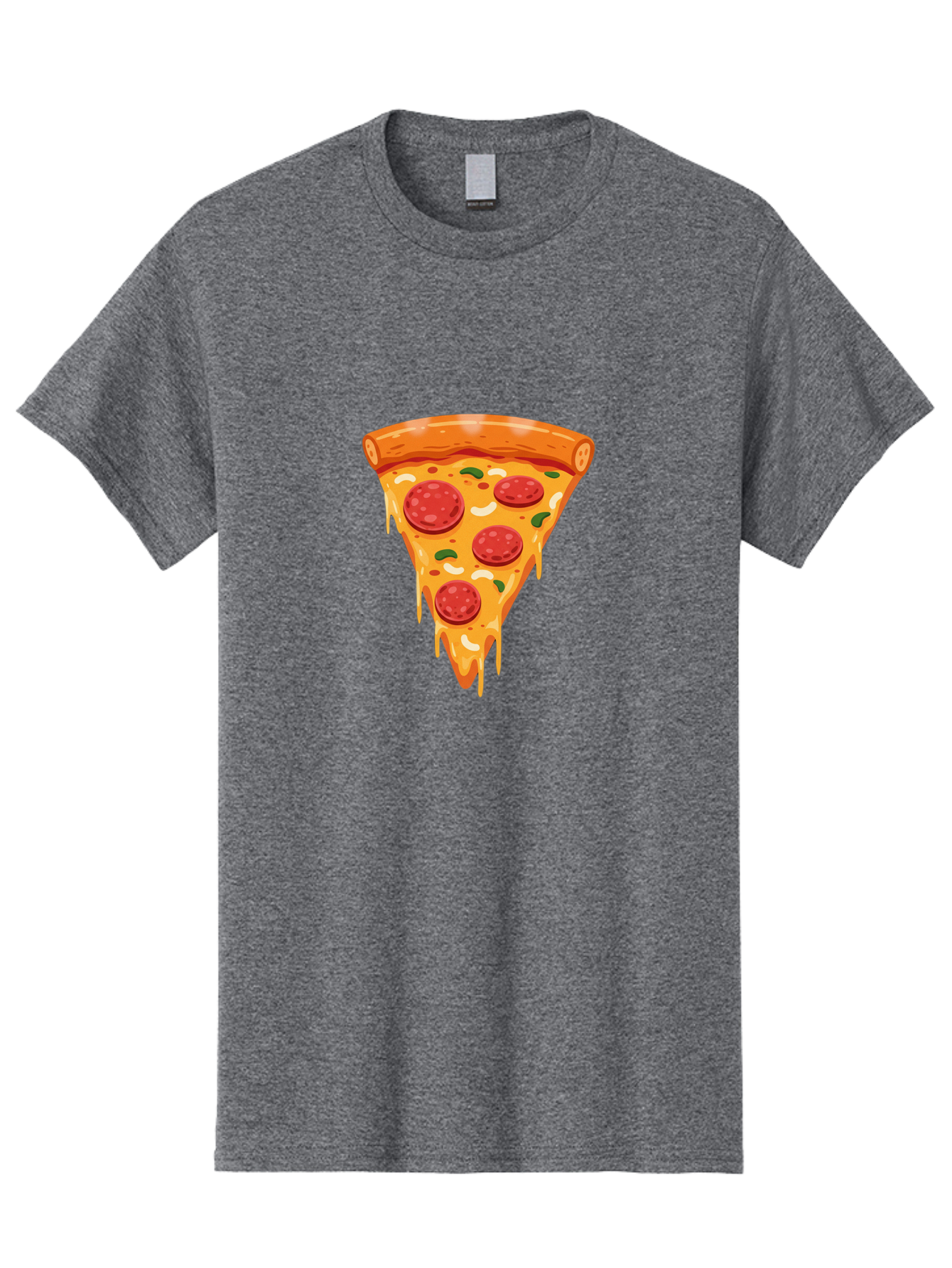 Pepperoni-Pizza-Slice-12 Men'S Graphic Tee, 100% Cotton, Comfortable Casual Summer Wear, Machine Washable, Pepperoni Pizza, Pizza Slice, Cheesy Goodness, Melted Mozzarella, Savory Toppings, Italian Cuisine, Delicious Food, Tasty Treat, Bac222