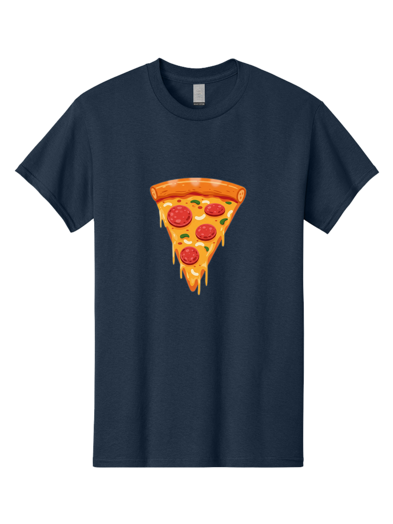 Pepperoni-Pizza-Slice-12 Men'S Graphic Tee, 100% Cotton, Comfortable Casual Summer Wear, Machine Washable, Pepperoni Pizza, Pizza Slice, Cheesy Goodness, Melted Mozzarella, Savory Toppings, Italian Cuisine, Delicious Food, Tasty Treat, Bac222
