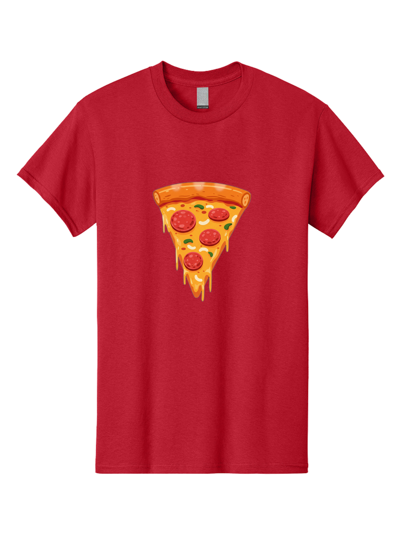 Pepperoni-Pizza-Slice-12 Men'S Graphic Tee, 100% Cotton, Comfortable Casual Summer Wear, Machine Washable, Pepperoni Pizza, Pizza Slice, Cheesy Goodness, Melted Mozzarella, Savory Toppings, Italian Cuisine, Delicious Food, Tasty Treat, Bac222