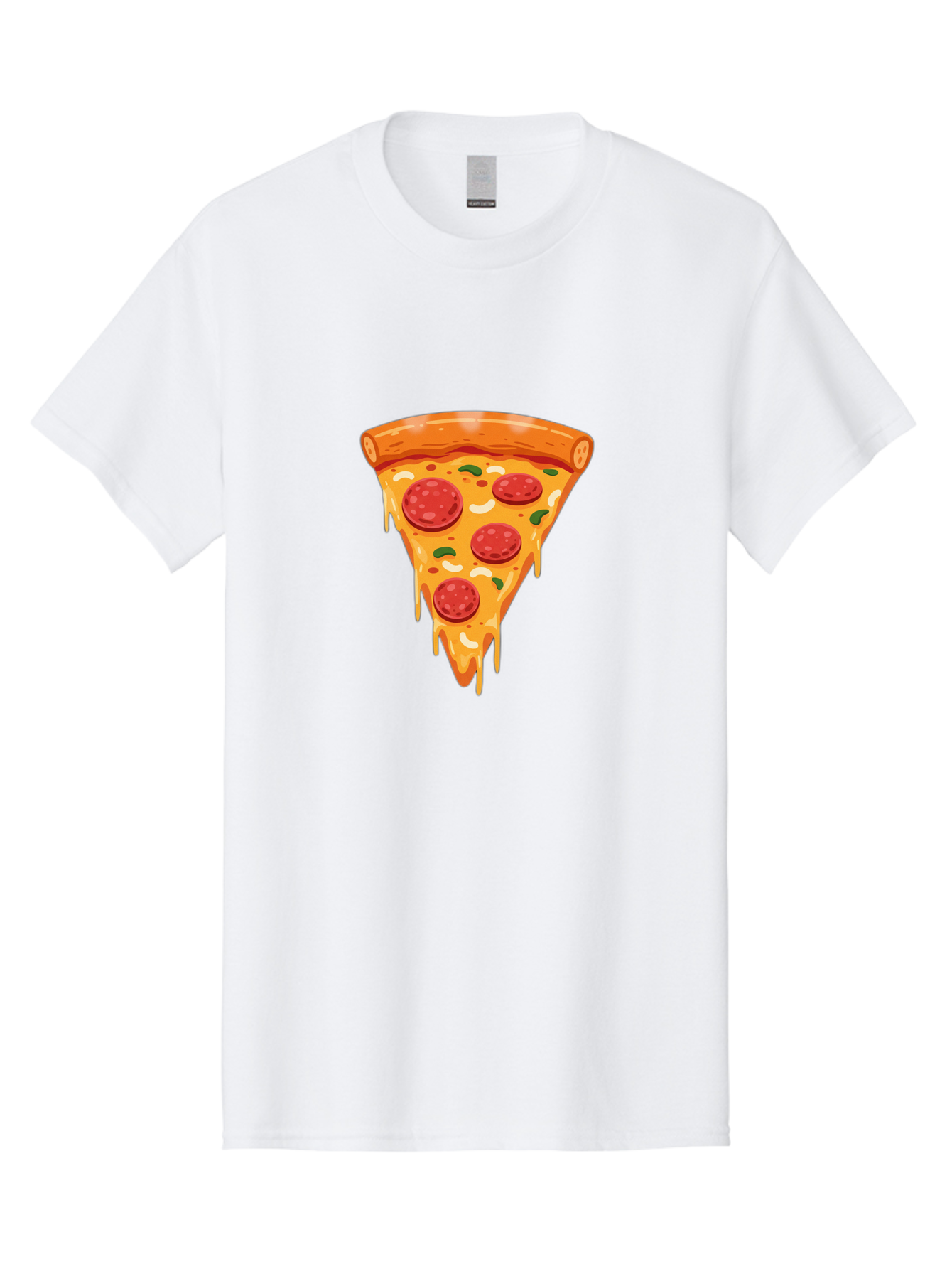 Pepperoni-Pizza-Slice-12 Men'S Graphic Tee, 100% Cotton, Comfortable Casual Summer Wear, Machine Washable, Pepperoni Pizza, Pizza Slice, Cheesy Goodness, Melted Mozzarella, Savory Toppings, Italian Cuisine, Delicious Food, Tasty Treat, Bac222