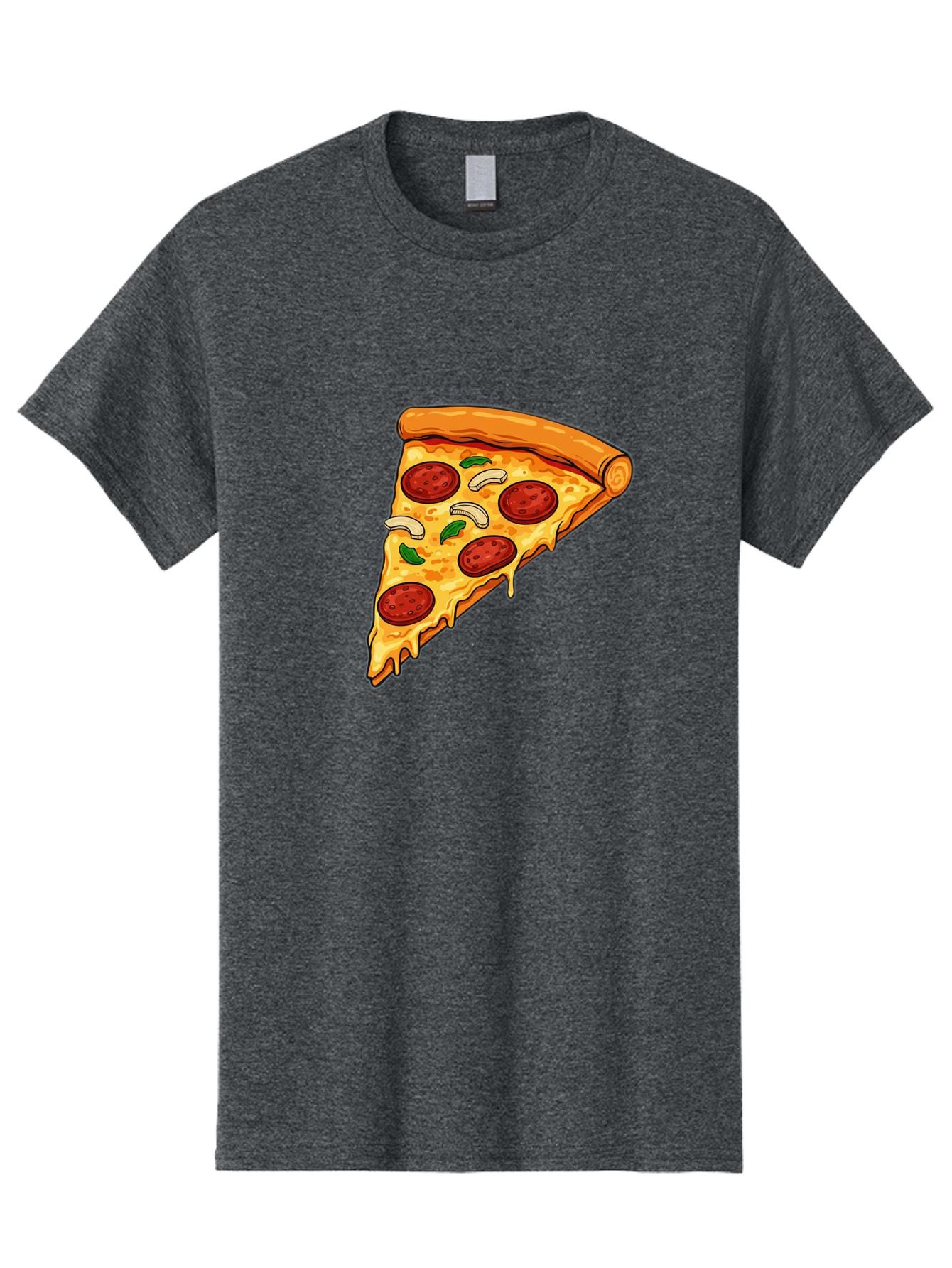 Pepperoni-Pizza-Slice-13 Men'S Graphic Tee, 100% Cotton, Comfortable Casual Summer Wear, Machine Washable, Cheesy Pizza Slice, Pepperoni Pizza, Melting Cheese, Crusty Edge, Fresh Basil Leaves, Savory Toppings, Italian Cuisine, Delicious Food, Bac223