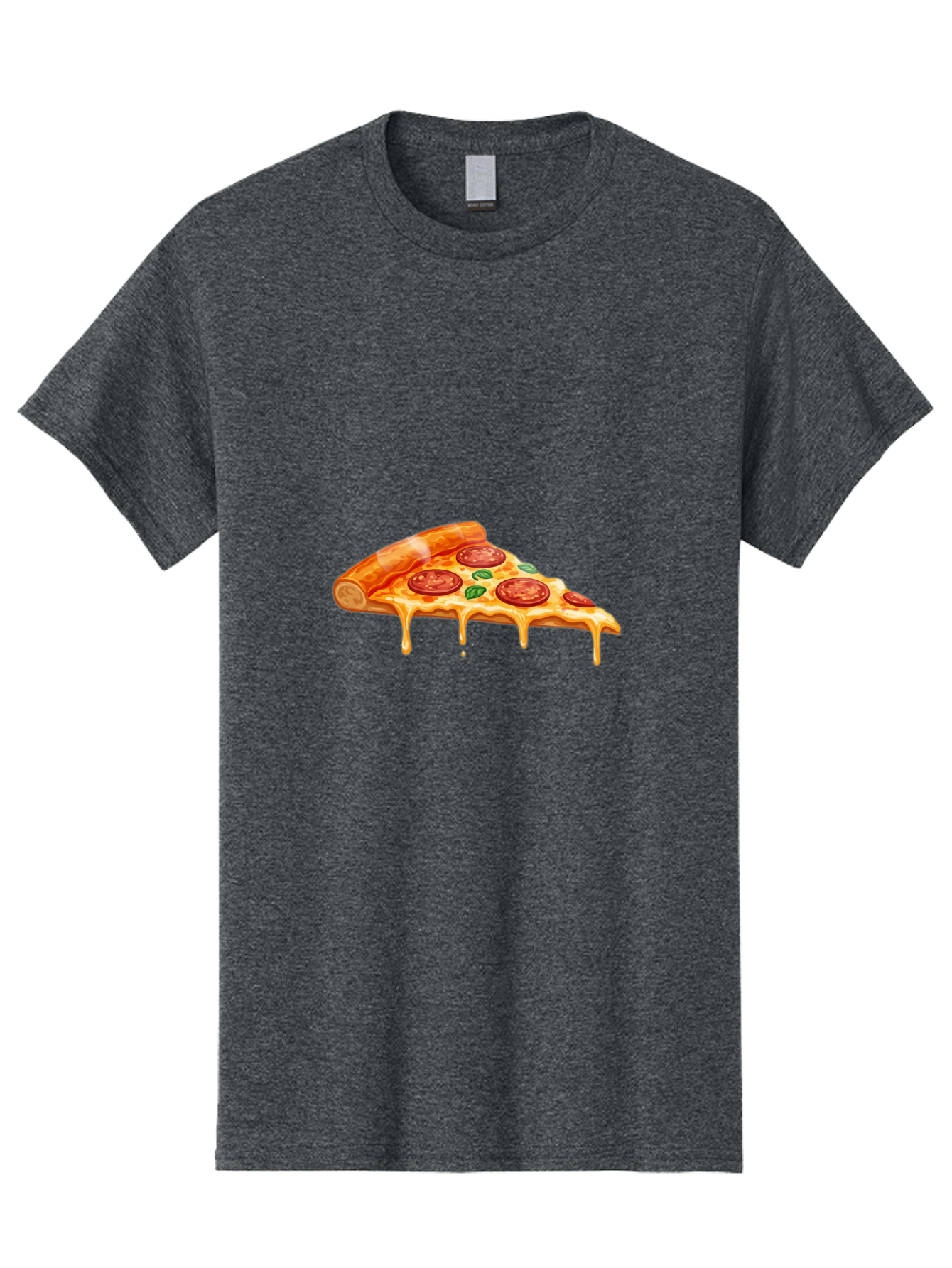 Pepperoni-Pizza-Slice-14 Men'S Graphic Tee, 100% Cotton, Comfortable Casual Summer Wear, Machine Washable, Cheesy Pepperoni Pizza, Melted Mozzarella, Spicy Pepperoni Slices, Fresh Basil Leaves, Italian Cuisine, Pizza Lover, Foodie Delight, Bac224