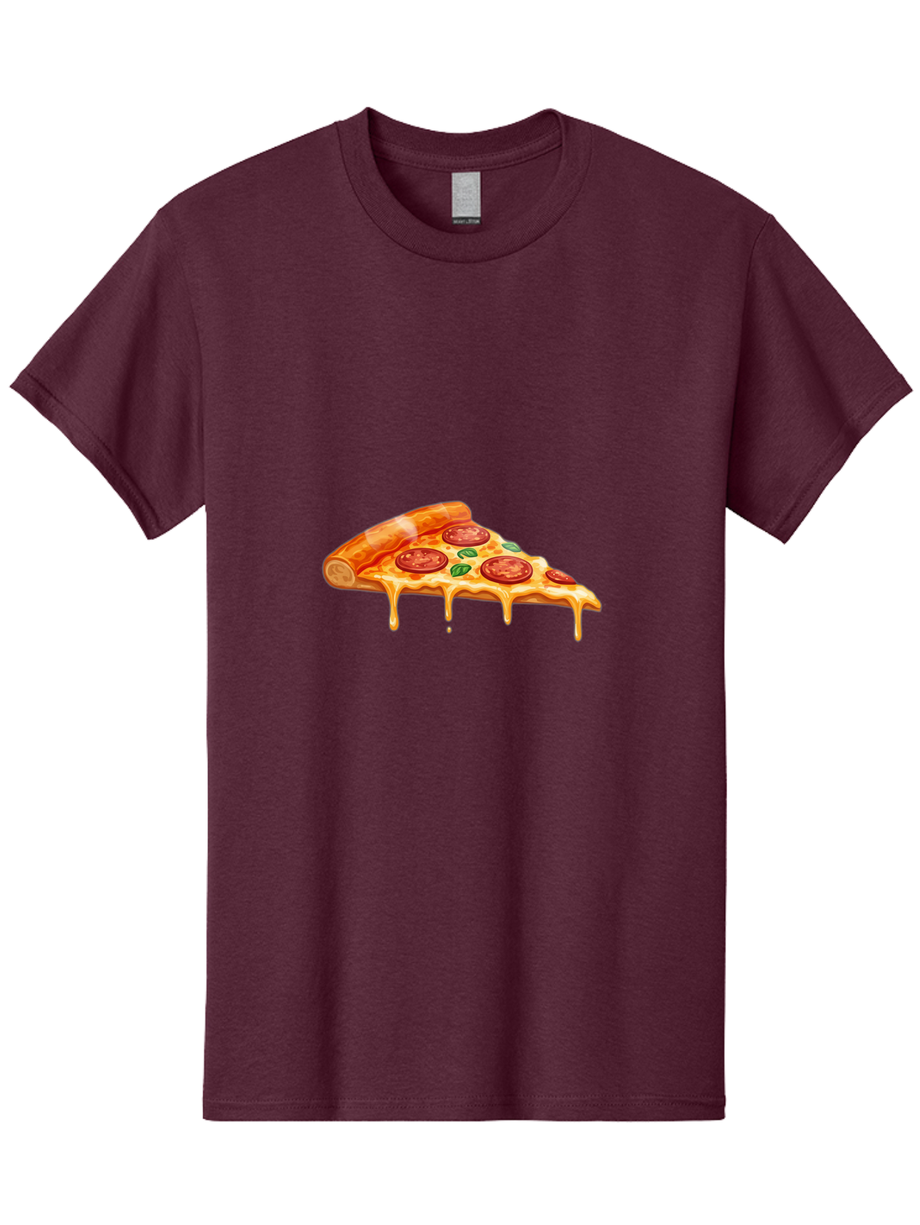 Pepperoni-Pizza-Slice-14 Men'S Graphic Tee, 100% Cotton, Comfortable Casual Summer Wear, Machine Washable, Cheesy Pepperoni Pizza, Melted Mozzarella, Spicy Pepperoni Slices, Fresh Basil Leaves, Italian Cuisine, Pizza Lover, Foodie Delight, Bac224
