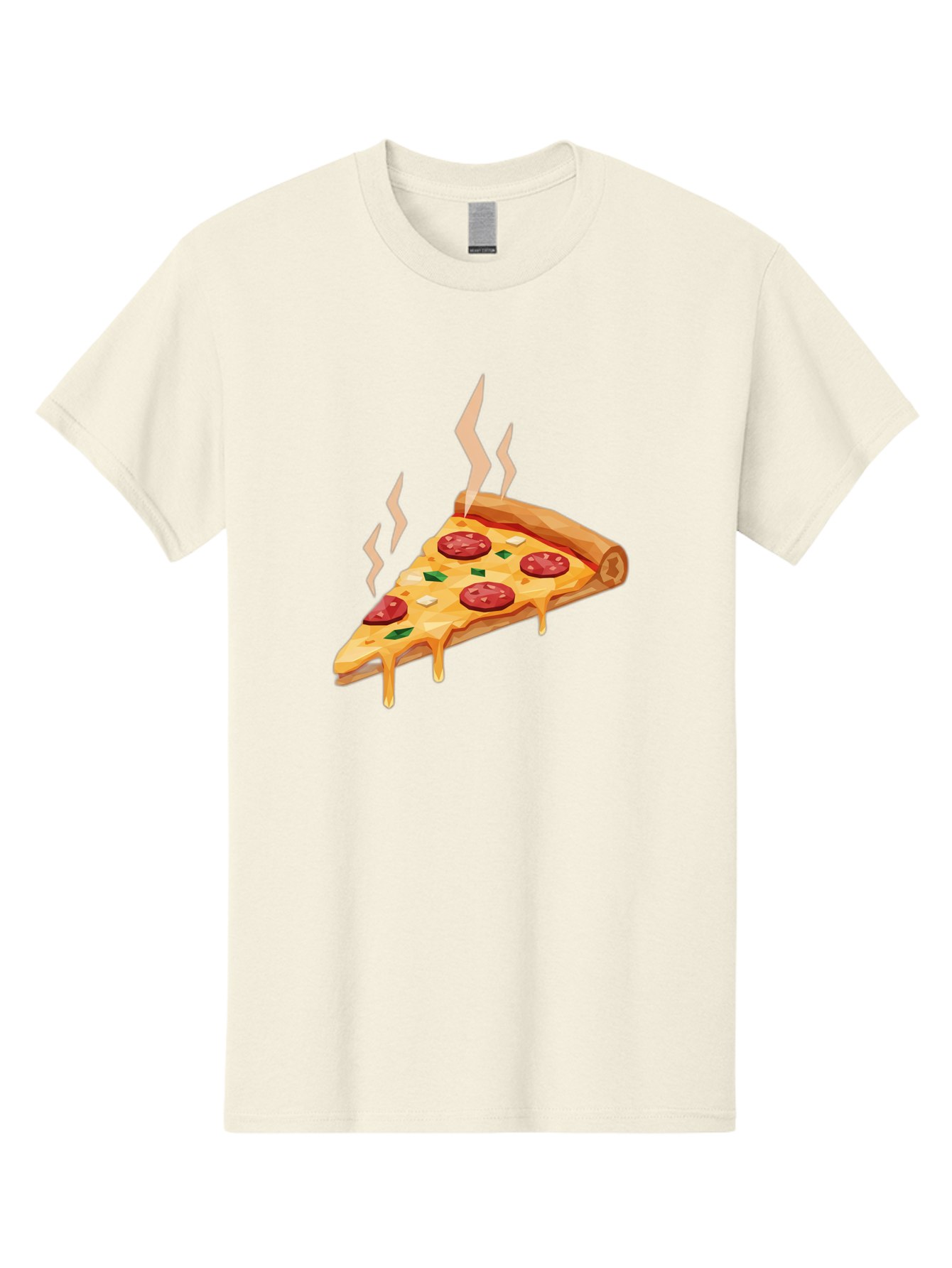 Pepperoni-Pizza-Slice-15 Men'S Graphic Tee, 100% Cotton, Comfortable Casual Summer Wear, Machine Washable, Pepperoni Pizza Slice, Melting Cheese, Green Peppers, Mozzarella, Hot, Fresh, Savory, Italian Cuisine, Melted Mozzarella, Gooey Cheese, Bac225
