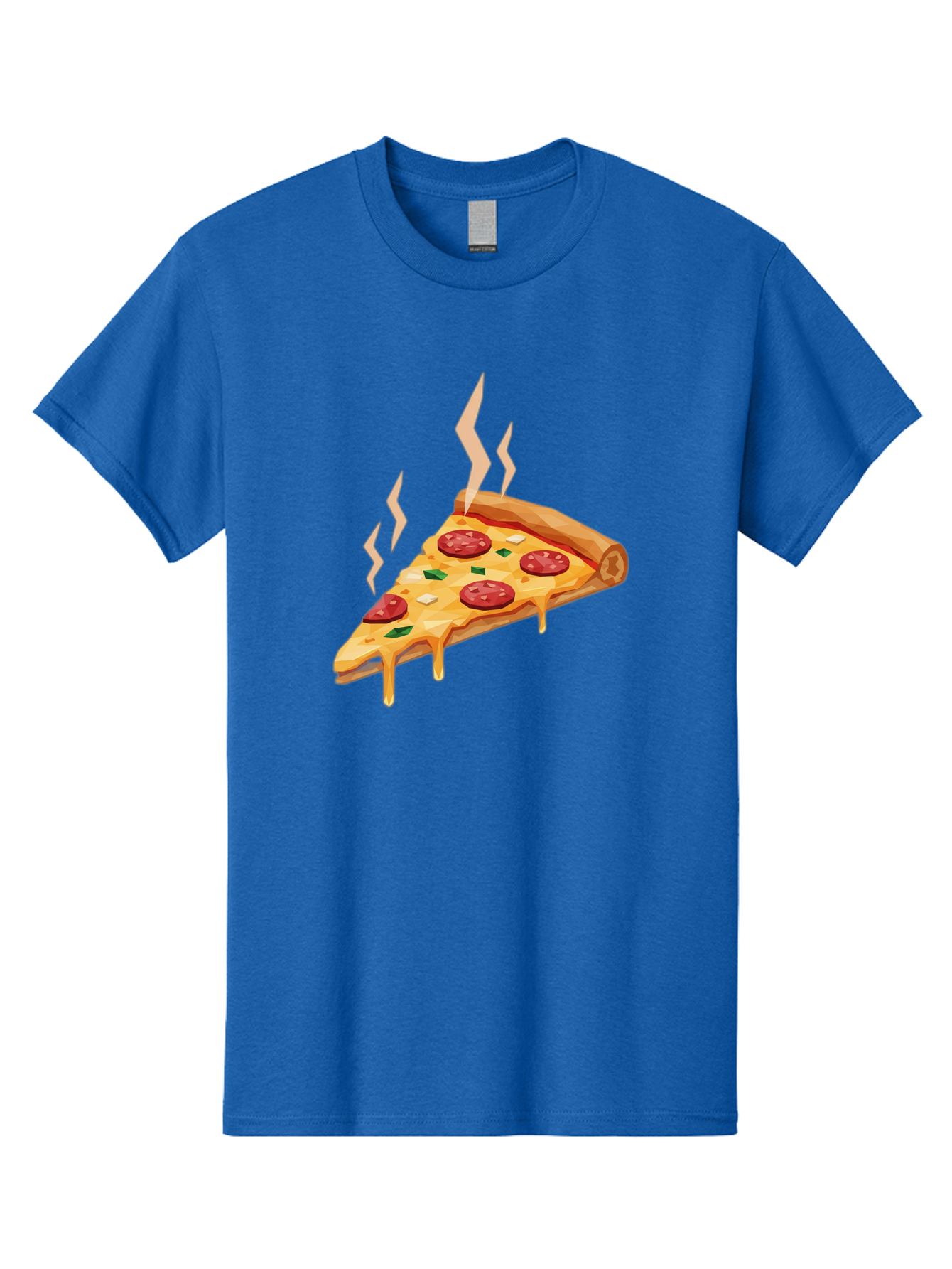 Pepperoni-Pizza-Slice-15 Men'S Graphic Tee, 100% Cotton, Comfortable Casual Summer Wear, Machine Washable, Pepperoni Pizza Slice, Melting Cheese, Green Peppers, Mozzarella, Hot, Fresh, Savory, Italian Cuisine, Melted Mozzarella, Gooey Cheese, Bac225