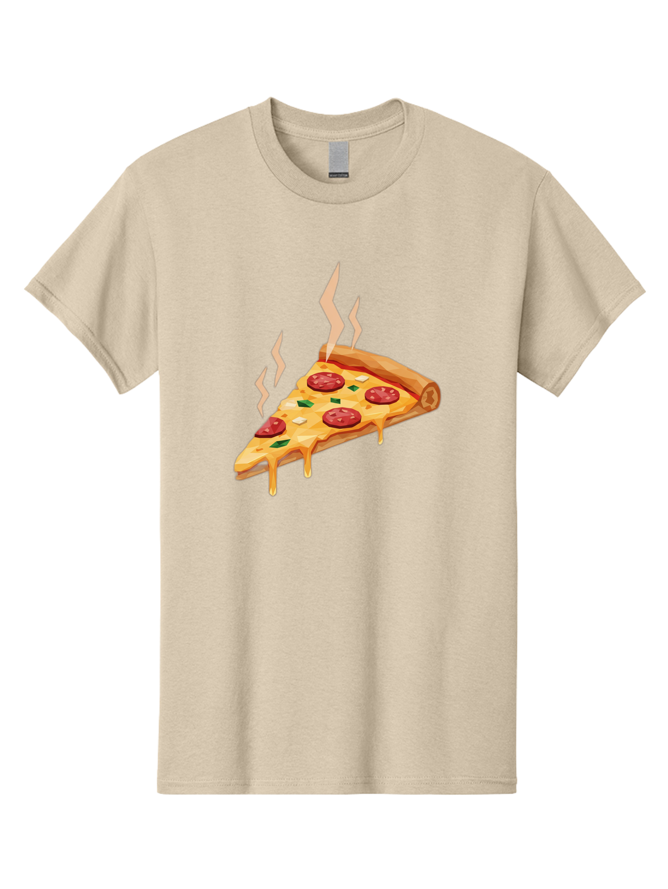 Pepperoni-Pizza-Slice-15 Men'S Graphic Tee, 100% Cotton, Comfortable Casual Summer Wear, Machine Washable, Pepperoni Pizza Slice, Melting Cheese, Green Peppers, Mozzarella, Hot, Fresh, Savory, Italian Cuisine, Melted Mozzarella, Gooey Cheese, Bac225