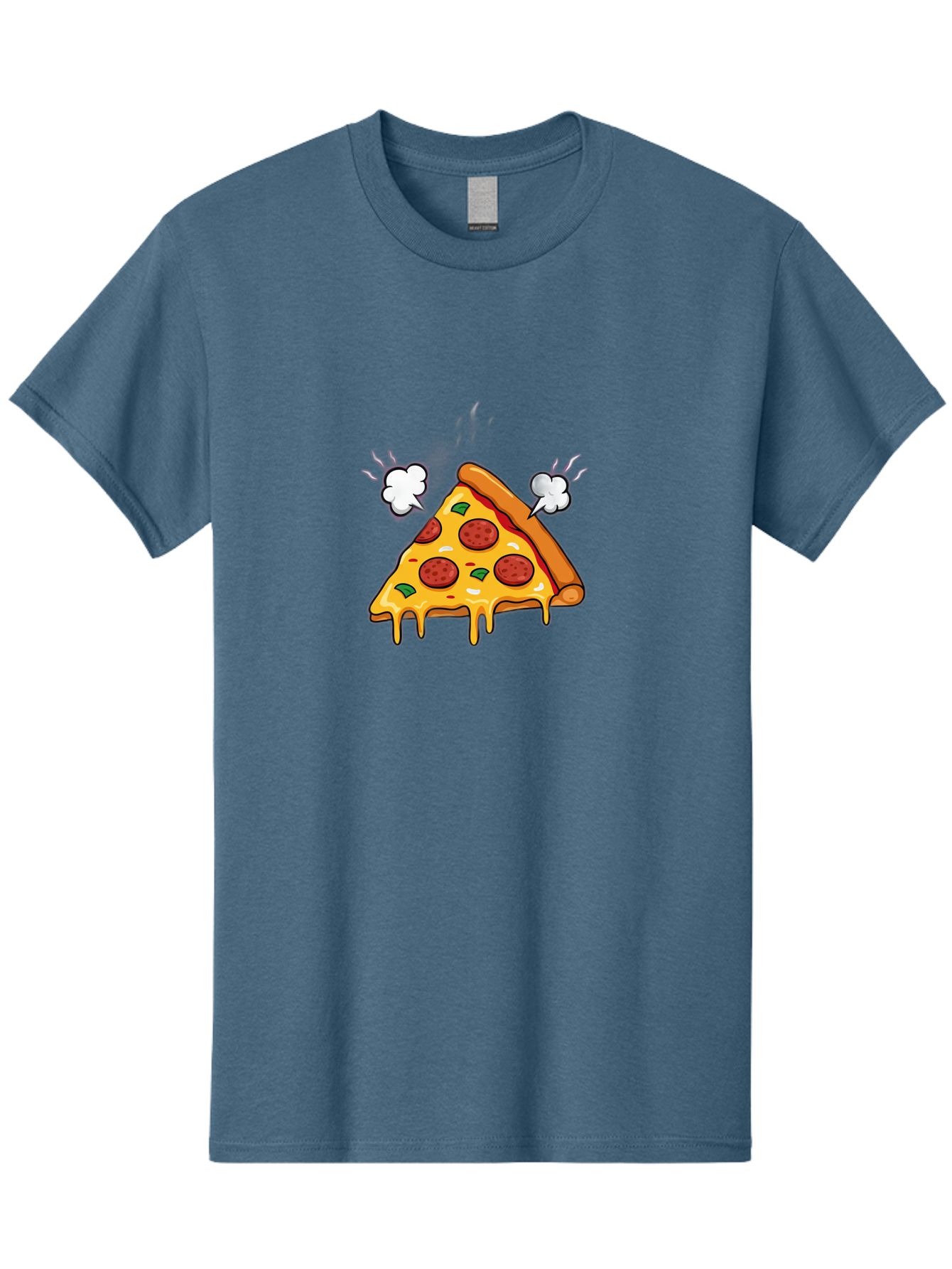 Pepperoni-Pizza-Slice-17 Men'S Graphic Tee, 100% Cotton, Comfortable Casual Summer Wear, Machine Washable, Pepperoni Pizza, Cheesy Goodness, Melted Cheese, Cartoon Food, Animated Pizza, Pizza Slice, Steaming Hot, Foodie Fun, Cartoon Style, Bac227