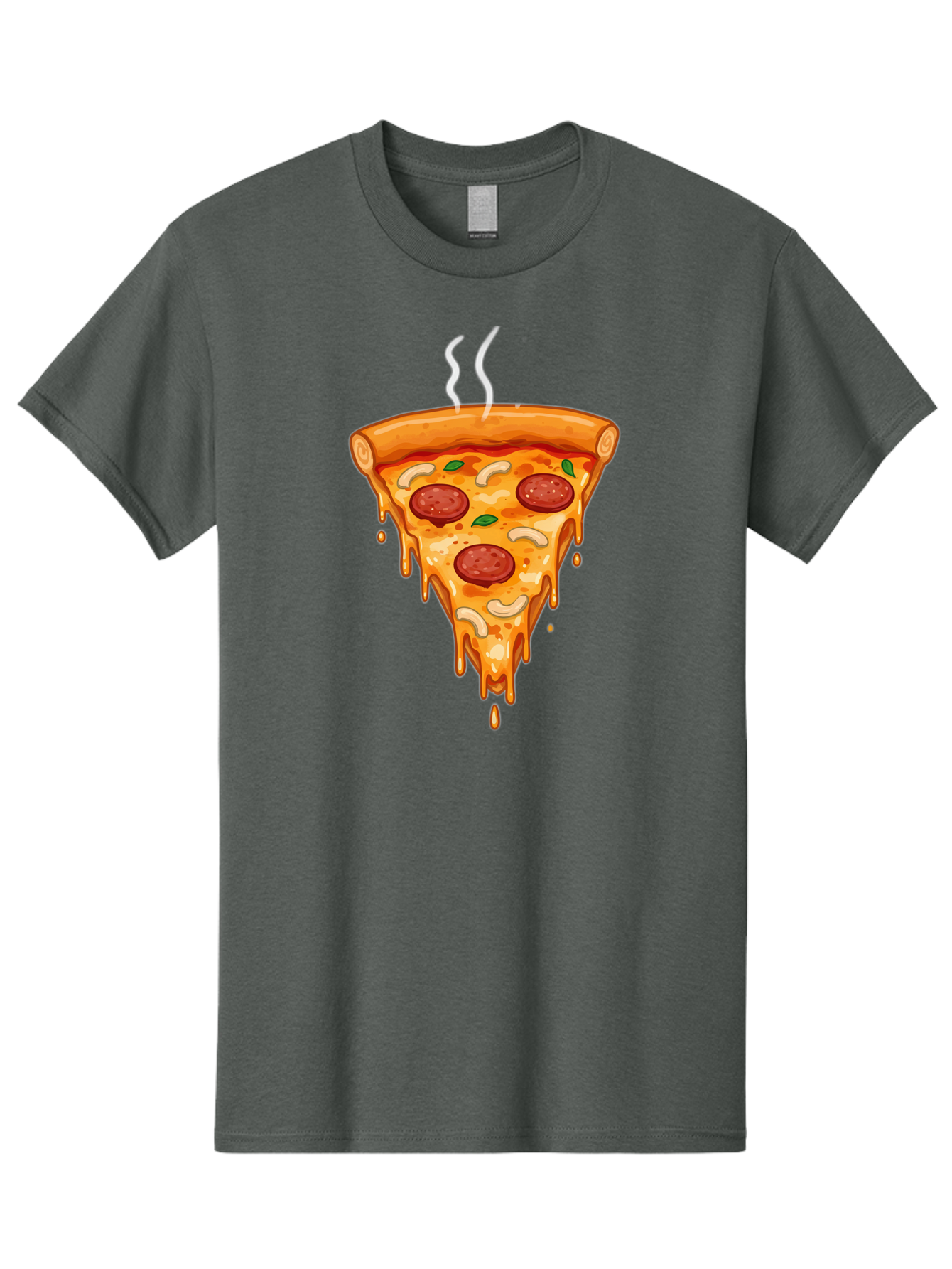 Pepperoni-Pizza-Slice-18 Men'S Graphic Tee, 100% Cotton, Comfortable Casual Summer Wear, Machine Washable, Cheesy Pizza Slice, Pepperoni Pizza, Melted Cheese, Hot Pizza, Fresh Basil, Pepperoni Slices, Steaming Pizza, Tasty Topping, Pizza Lover Bac228