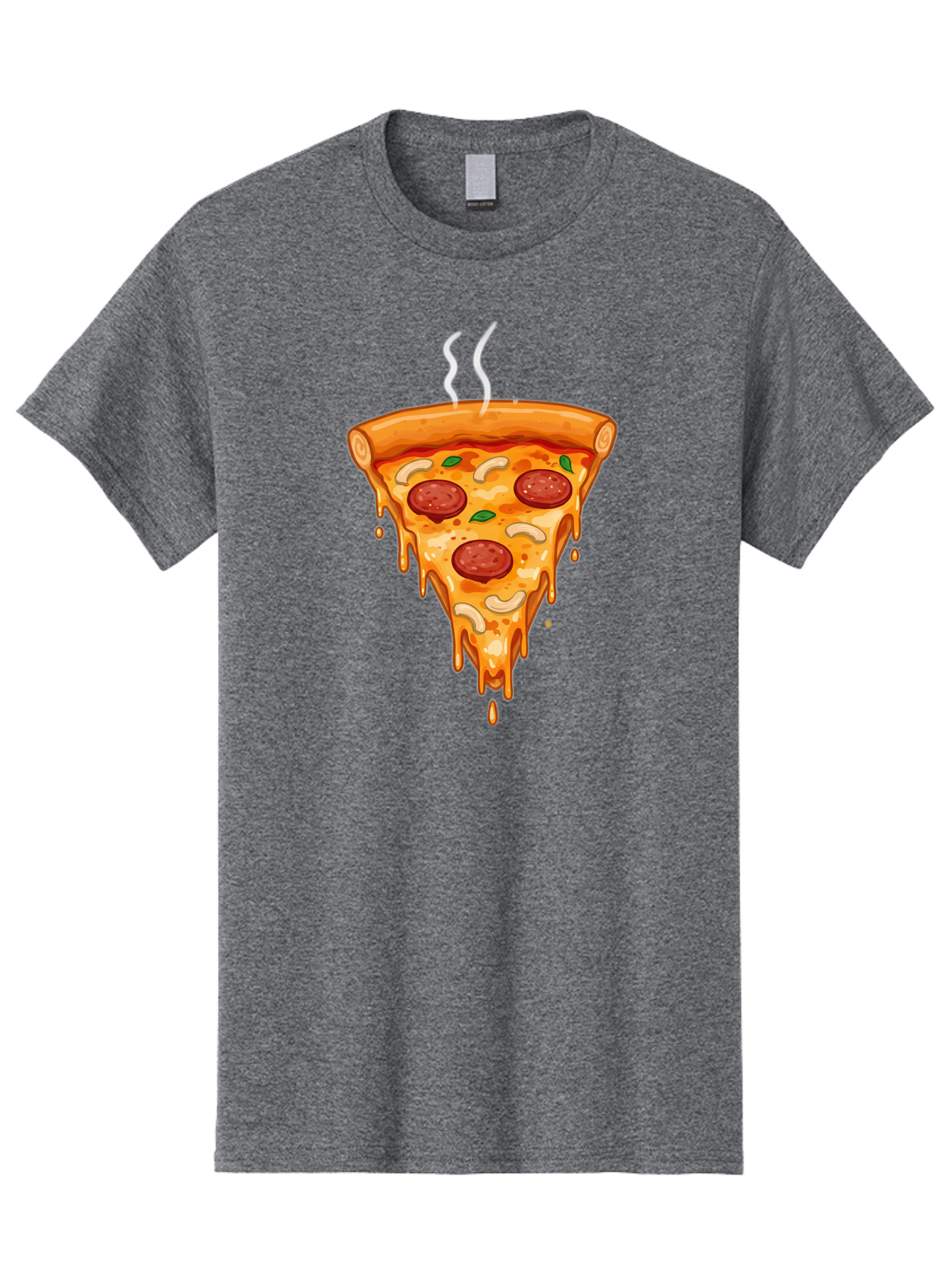 Pepperoni-Pizza-Slice-18 Men'S Graphic Tee, 100% Cotton, Comfortable Casual Summer Wear, Machine Washable, Cheesy Pizza Slice, Pepperoni Pizza, Melted Cheese, Hot Pizza, Fresh Basil, Pepperoni Slices, Steaming Pizza, Tasty Topping, Pizza Lover Bac228