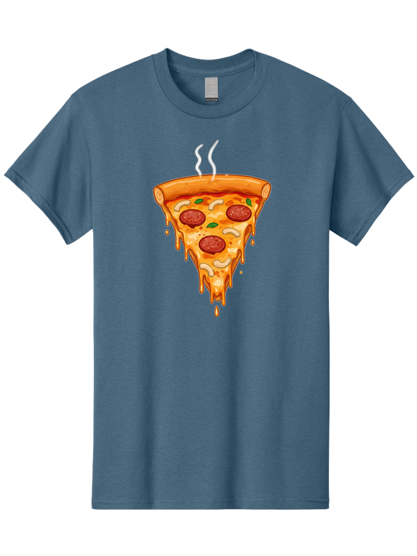 Pepperoni-Pizza-Slice-18 Men'S Graphic Tee, 100% Cotton, Comfortable Casual Summer Wear, Machine Washable, Cheesy Pizza Slice, Pepperoni Pizza, Melted Cheese, Hot Pizza, Fresh Basil, Pepperoni Slices, Steaming Pizza, Tasty Topping, Pizza Lover Bac228