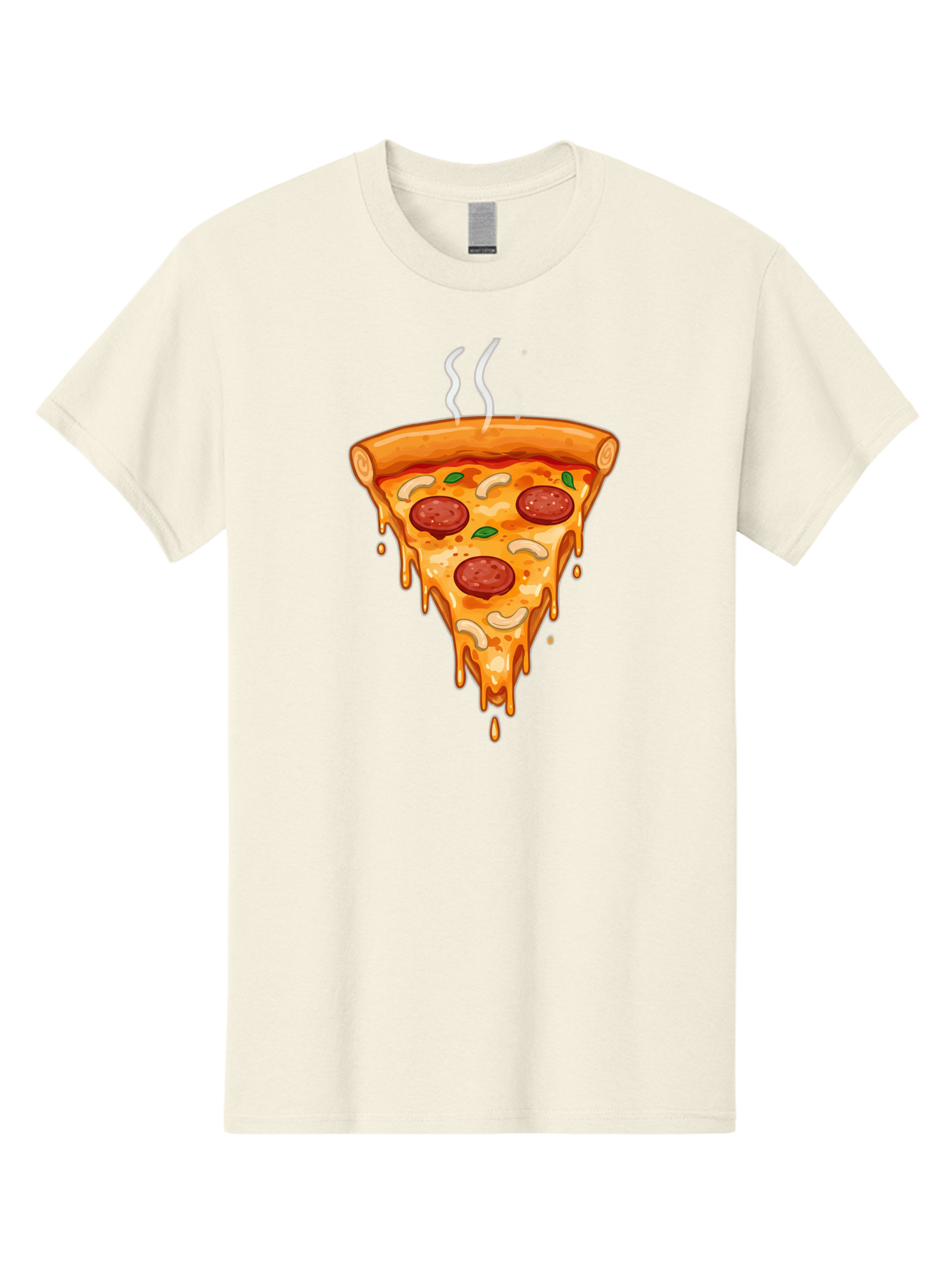 Pepperoni-Pizza-Slice-18 Men'S Graphic Tee, 100% Cotton, Comfortable Casual Summer Wear, Machine Washable, Cheesy Pizza Slice, Pepperoni Pizza, Melted Cheese, Hot Pizza, Fresh Basil, Pepperoni Slices, Steaming Pizza, Tasty Topping, Pizza Lover Bac228