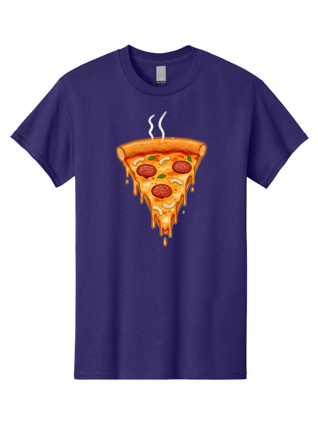 Pepperoni-Pizza-Slice-18 Men'S Graphic Tee, 100% Cotton, Comfortable Casual Summer Wear, Machine Washable, Cheesy Pizza Slice, Pepperoni Pizza, Melted Cheese, Hot Pizza, Fresh Basil, Pepperoni Slices, Steaming Pizza, Tasty Topping, Pizza Lover Bac228