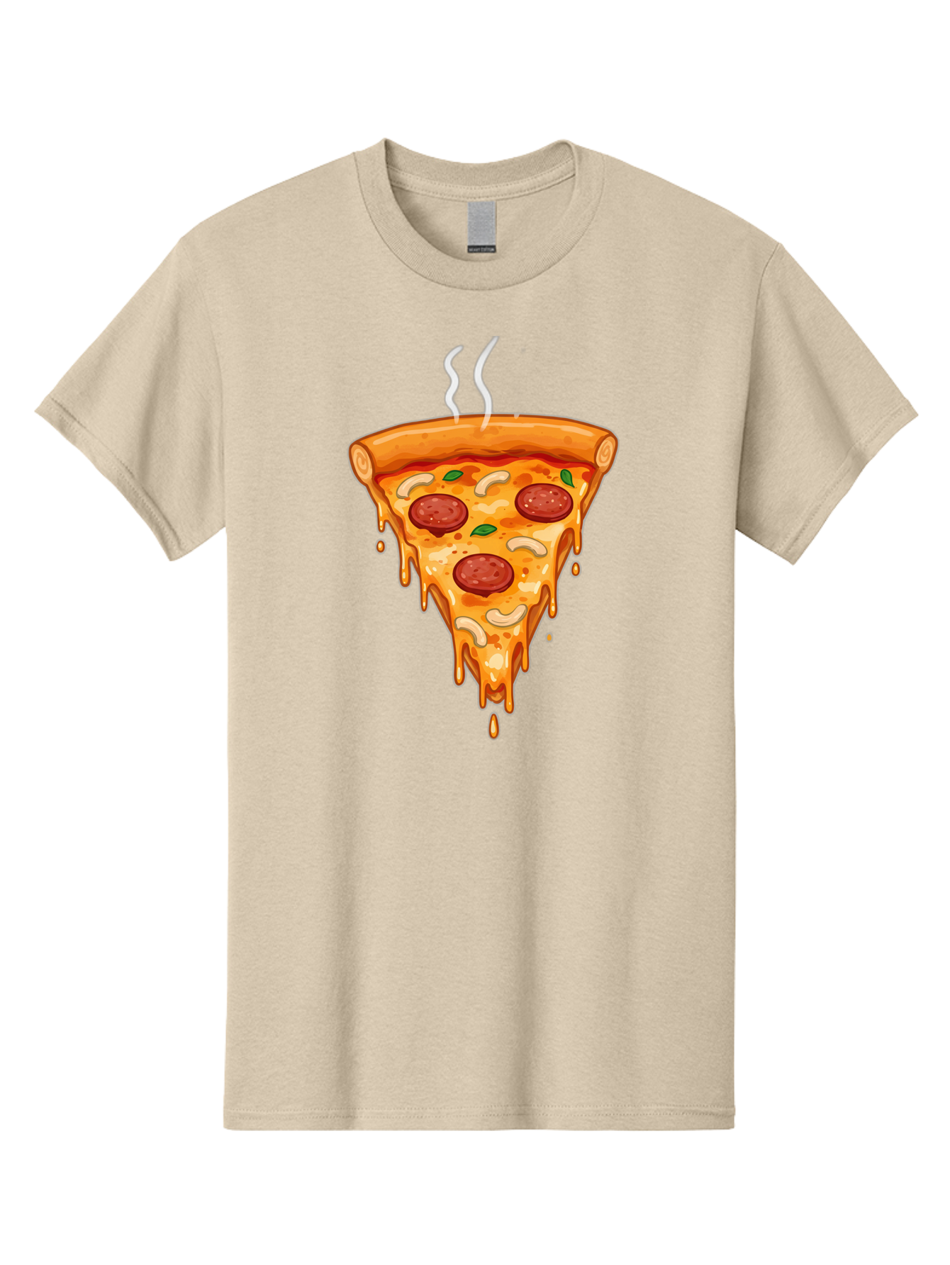 Pepperoni-Pizza-Slice-18 Men'S Graphic Tee, 100% Cotton, Comfortable Casual Summer Wear, Machine Washable, Cheesy Pizza Slice, Pepperoni Pizza, Melted Cheese, Hot Pizza, Fresh Basil, Pepperoni Slices, Steaming Pizza, Tasty Topping, Pizza Lover Bac228