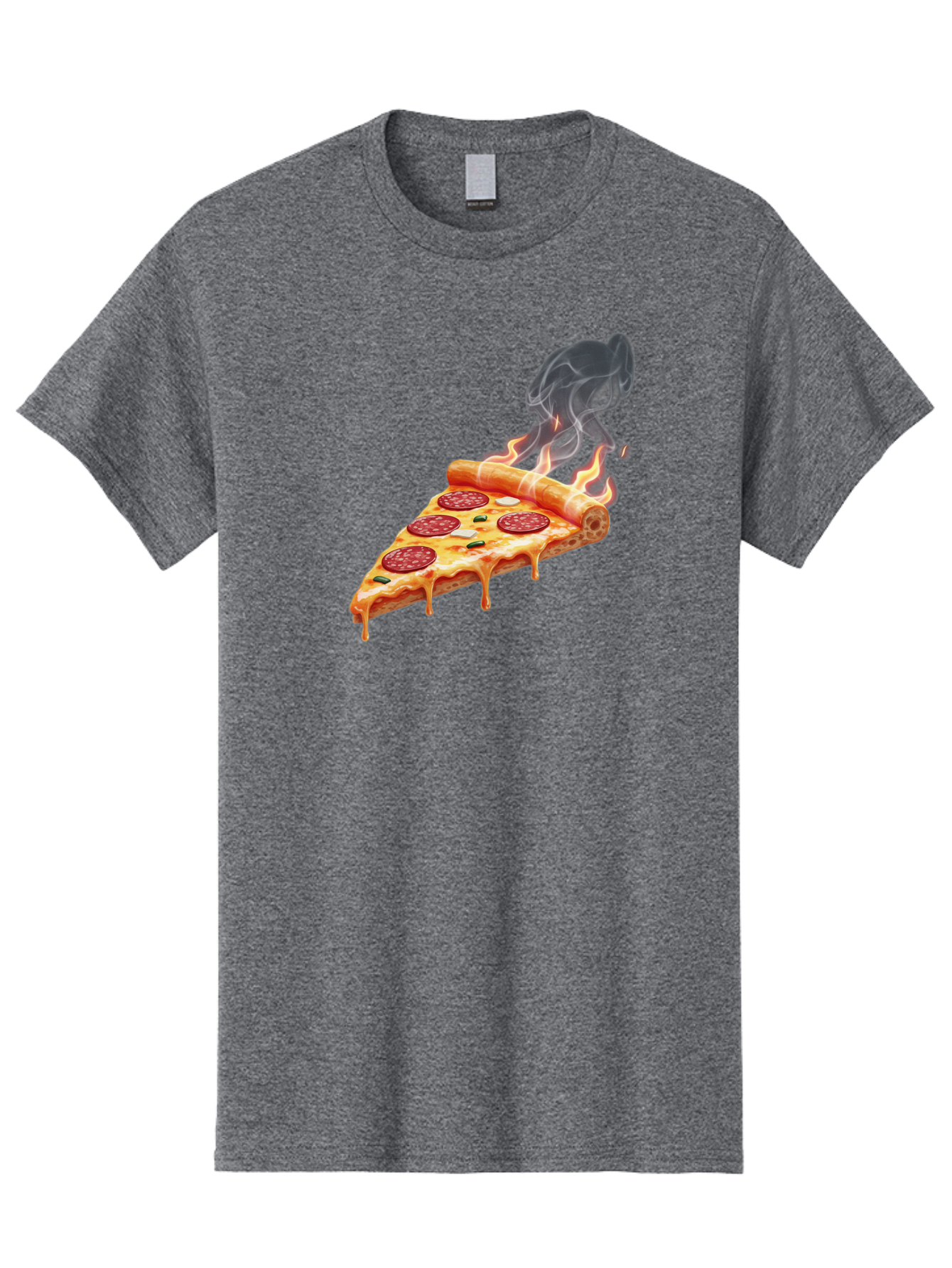 Pepperoni-Pizza-Slice-19 Men'S Graphic Tee, 100% Cotton, Comfortable Casual Summer Wear, Machine Washable, Pepperoni Pizza, Melting Cheese, Fresh Basil, Hot Pizza, Savory Flavors, Italian Cuisine, Pizza Slice, Food Illustration, Pepperoni, Bac229