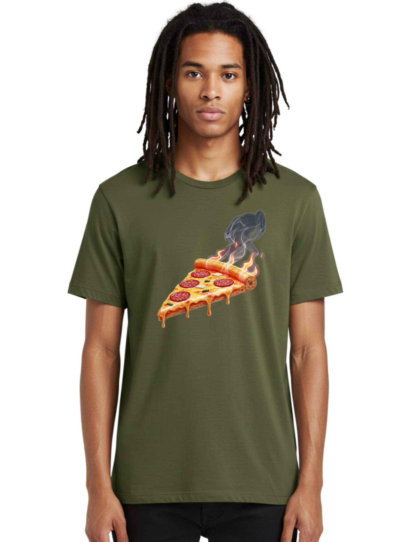 Pepperoni-Pizza-Slice-19 Men'S Graphic Tee, 100% Cotton, Comfortable Casual Summer Wear, Machine Washable, Pepperoni Pizza, Melting Cheese, Fresh Basil, Hot Pizza, Savory Flavors, Italian Cuisine, Pizza Slice, Food Illustration, Pepperoni, Bac229