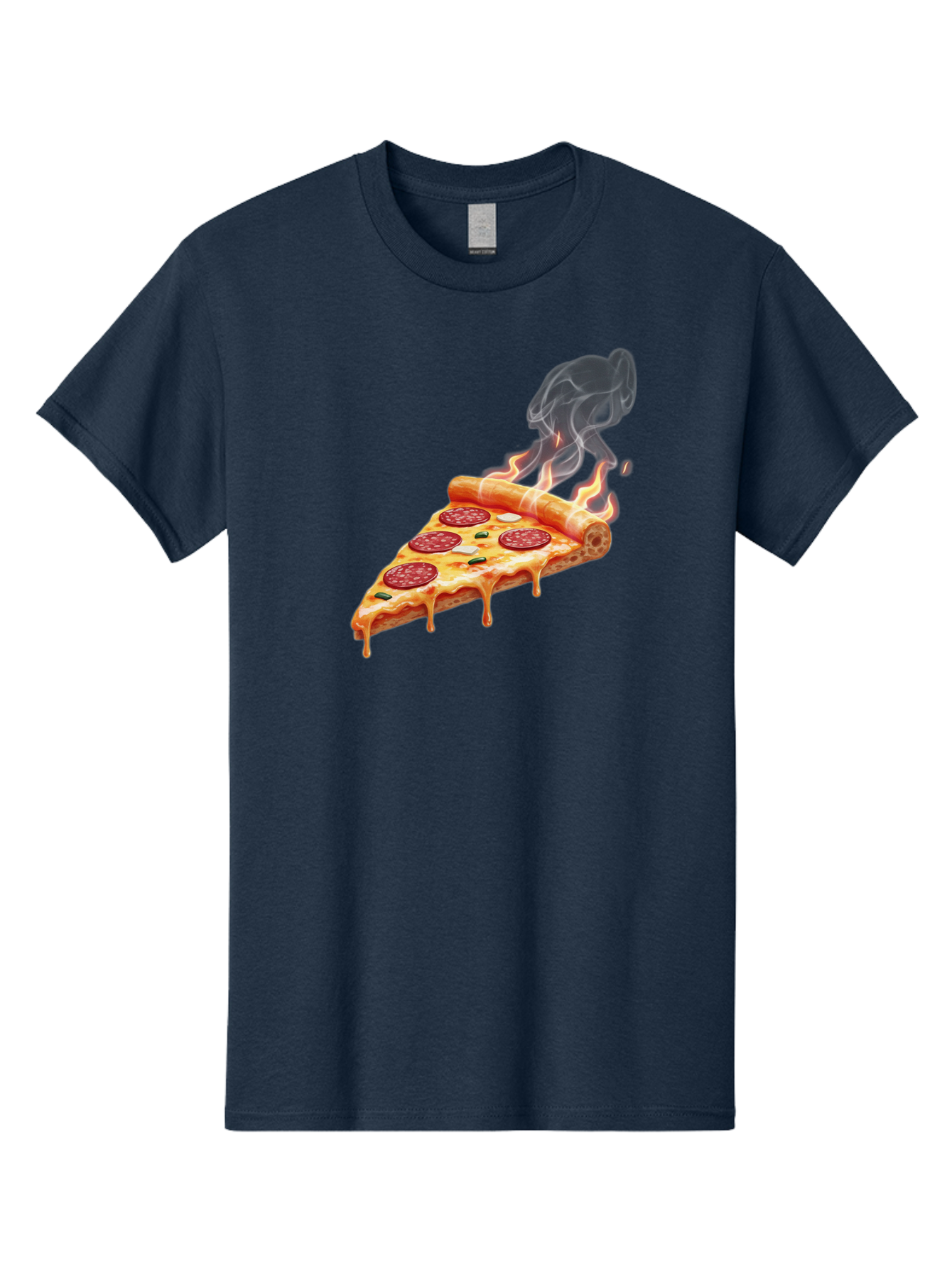 Pepperoni-Pizza-Slice-19 Men'S Graphic Tee, 100% Cotton, Comfortable Casual Summer Wear, Machine Washable, Pepperoni Pizza, Melting Cheese, Fresh Basil, Hot Pizza, Savory Flavors, Italian Cuisine, Pizza Slice, Food Illustration, Pepperoni, Bac229