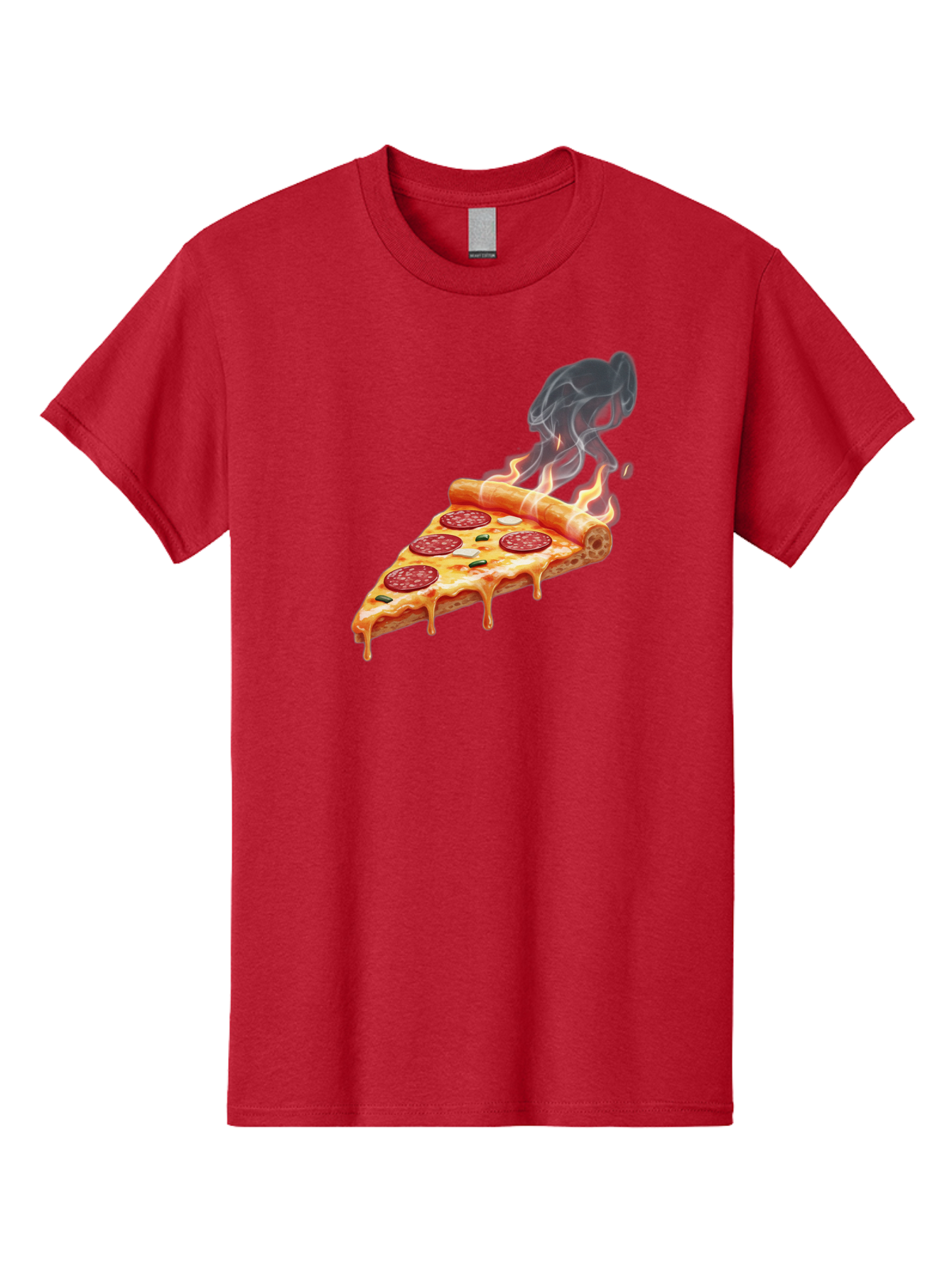 Pepperoni-Pizza-Slice-19 Men'S Graphic Tee, 100% Cotton, Comfortable Casual Summer Wear, Machine Washable, Pepperoni Pizza, Melting Cheese, Fresh Basil, Hot Pizza, Savory Flavors, Italian Cuisine, Pizza Slice, Food Illustration, Pepperoni, Bac229