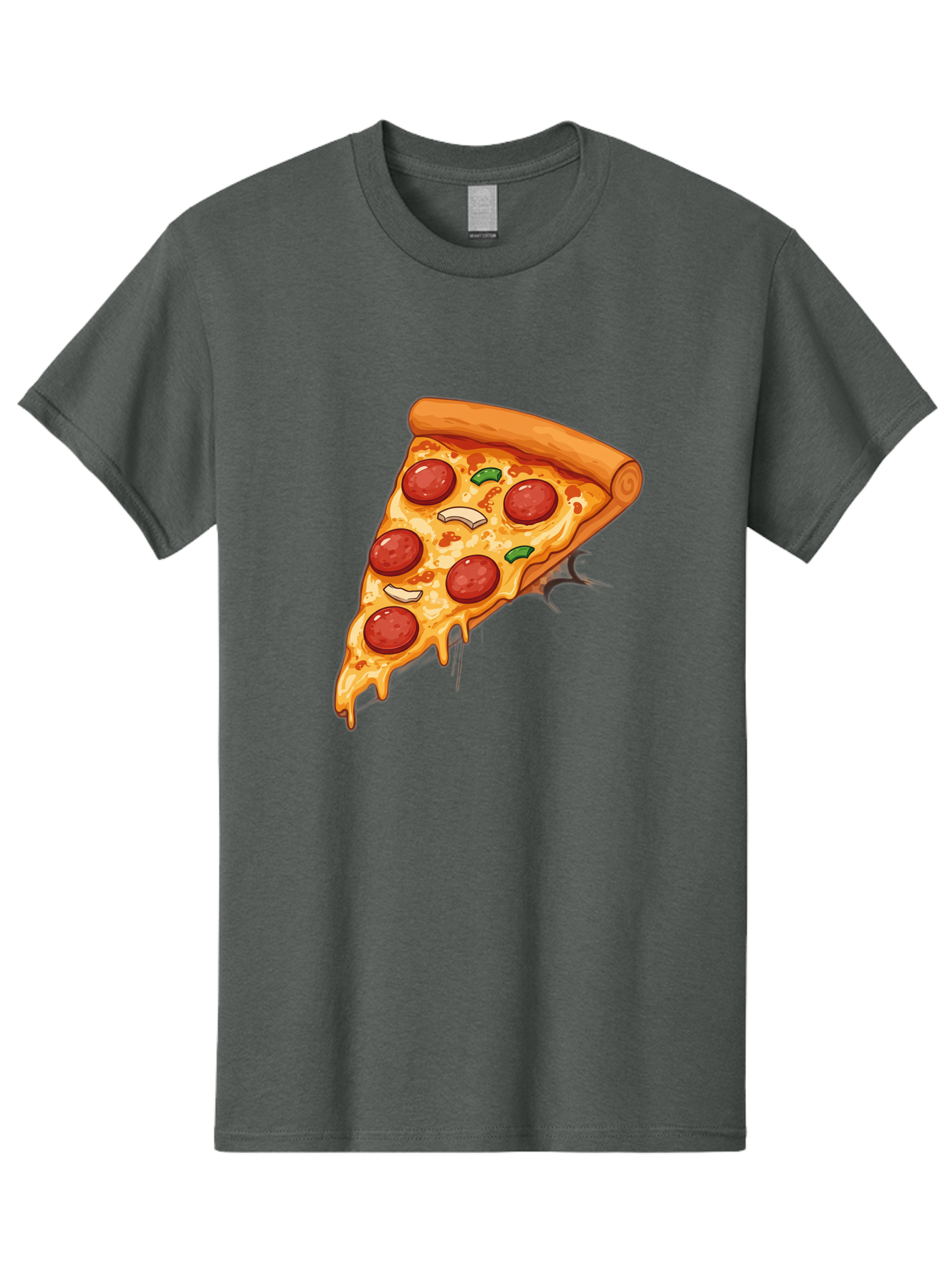 Pepperoni-Pizza-Slice-21 Men'S Graphic Tee, 100% Cotton, Comfortable Casual Summer Wear, Machine Washable, Pepperoni Pizza Slice, Cheesy Goodness, Savory Toppings, Melted Mozzarella, Italian Cuisine, Delicious Food, Appetizing Meal, Drooling, Bac232