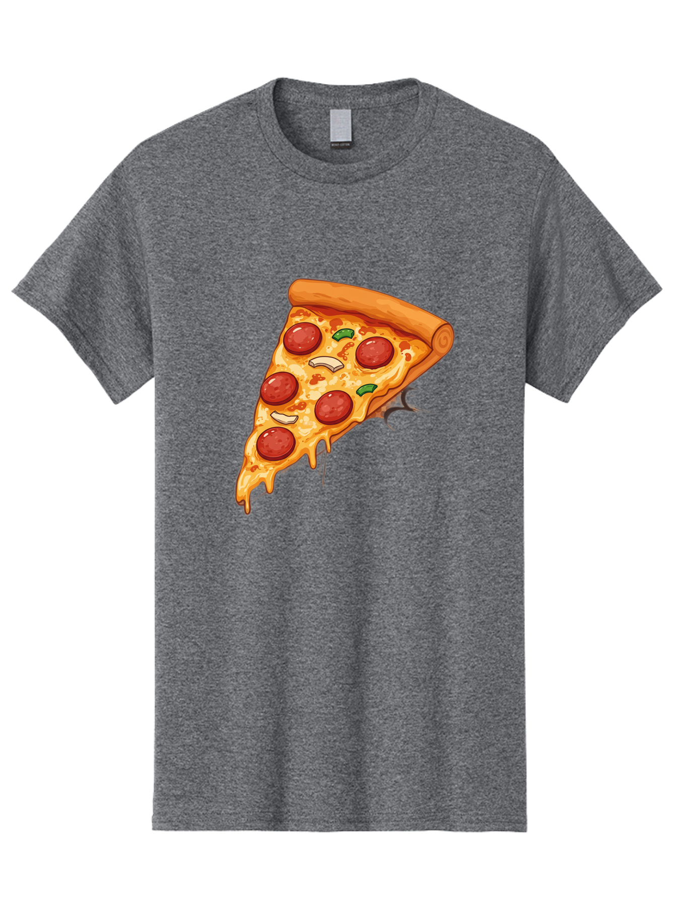 Pepperoni-Pizza-Slice-21 Men'S Graphic Tee, 100% Cotton, Comfortable Casual Summer Wear, Machine Washable, Pepperoni Pizza Slice, Cheesy Goodness, Savory Toppings, Melted Mozzarella, Italian Cuisine, Delicious Food, Appetizing Meal, Drooling, Bac232