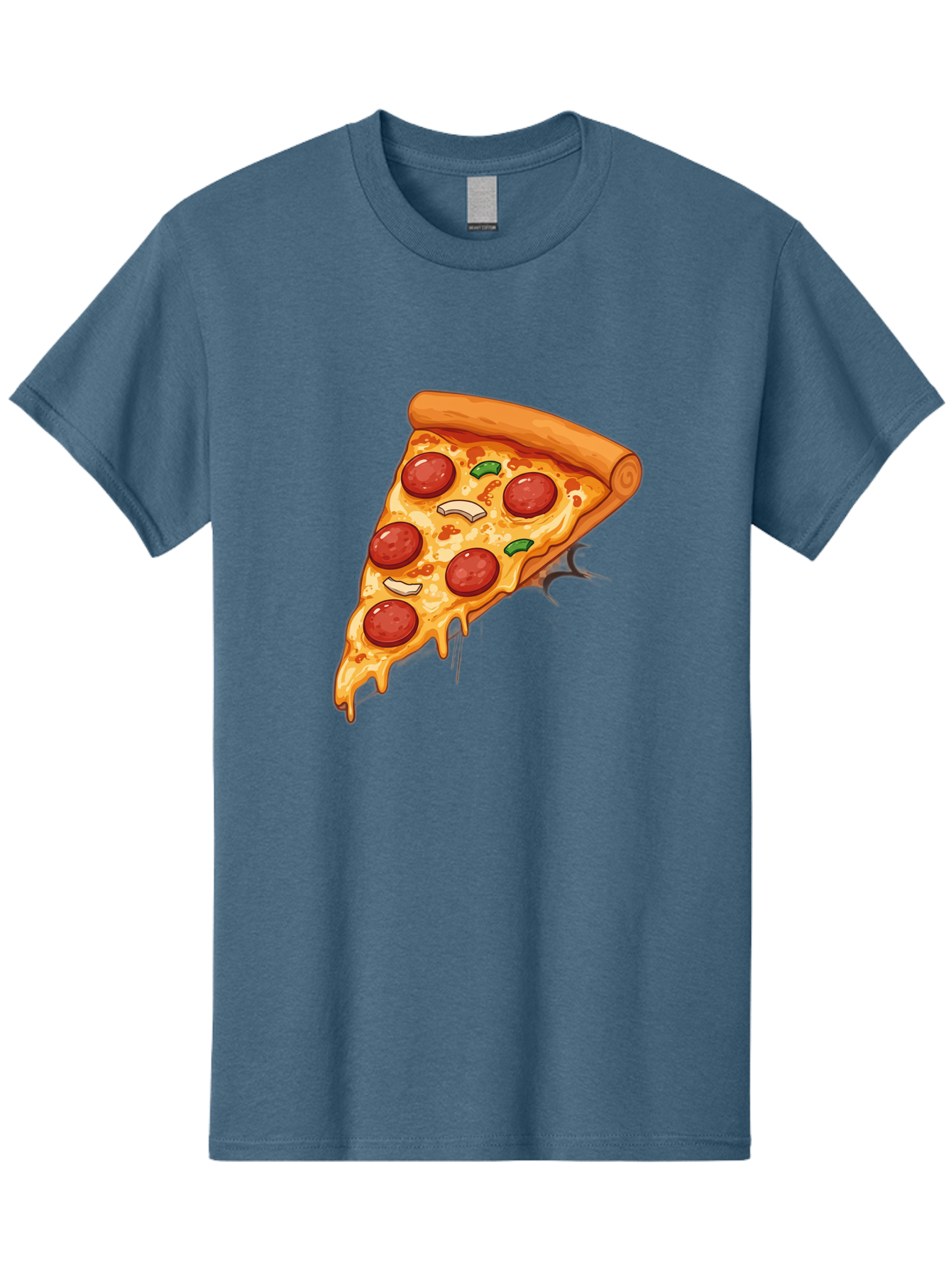 Pepperoni-Pizza-Slice-21 Men'S Graphic Tee, 100% Cotton, Comfortable Casual Summer Wear, Machine Washable, Pepperoni Pizza Slice, Cheesy Goodness, Savory Toppings, Melted Mozzarella, Italian Cuisine, Delicious Food, Appetizing Meal, Drooling, Bac232