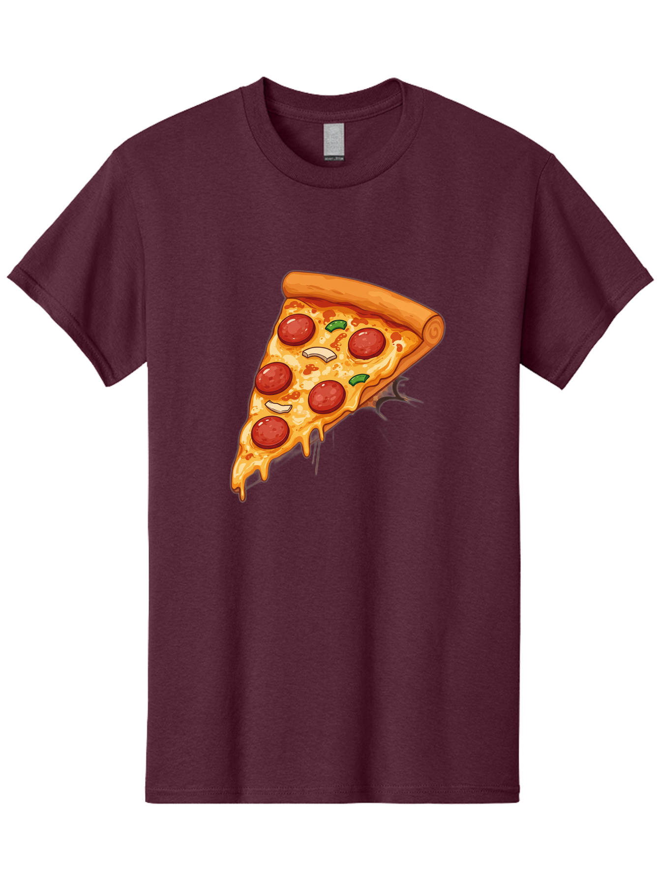 Pepperoni-Pizza-Slice-21 Men'S Graphic Tee, 100% Cotton, Comfortable Casual Summer Wear, Machine Washable, Pepperoni Pizza Slice, Cheesy Goodness, Savory Toppings, Melted Mozzarella, Italian Cuisine, Delicious Food, Appetizing Meal, Drooling, Bac232