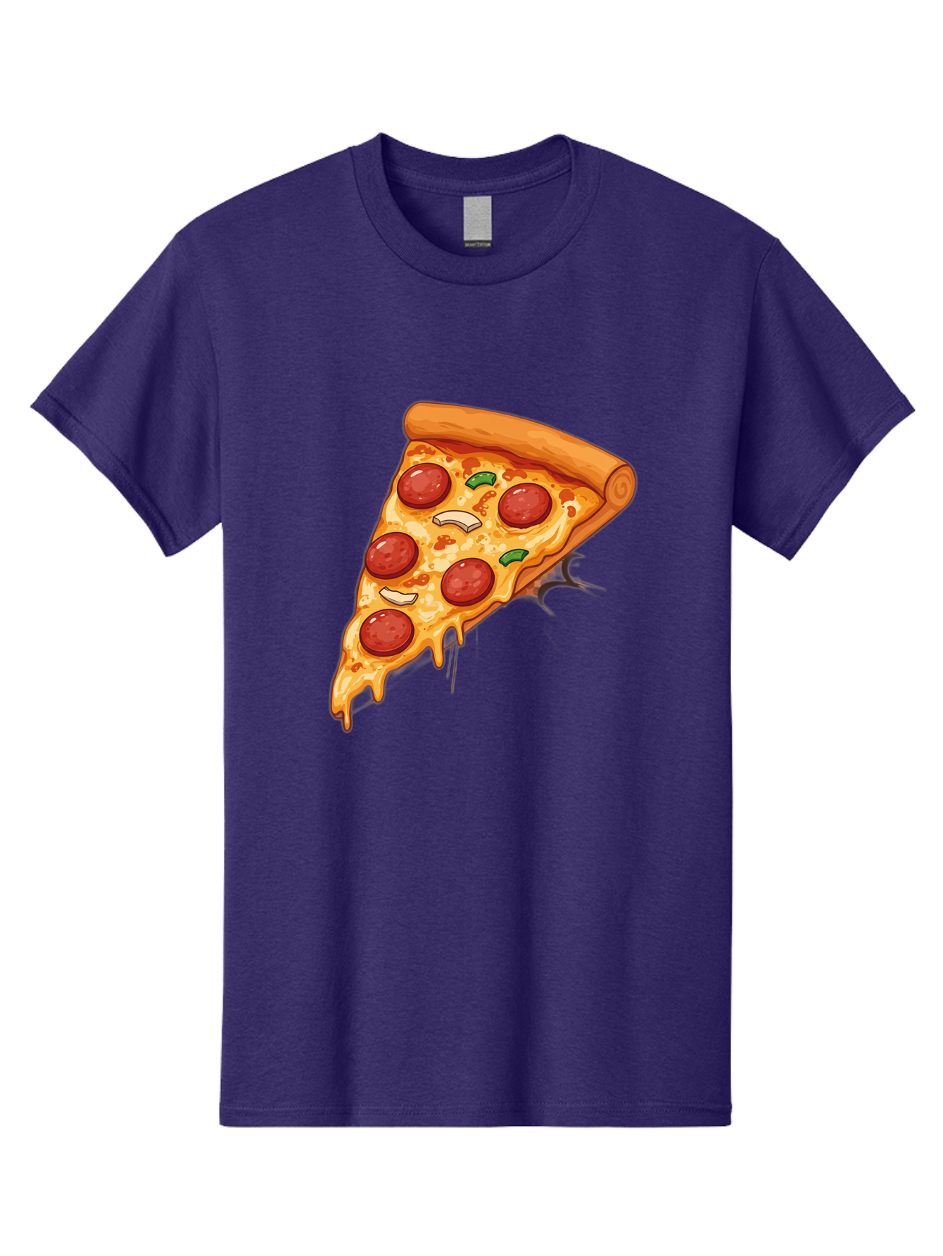 Pepperoni-Pizza-Slice-21 Men'S Graphic Tee, 100% Cotton, Comfortable Casual Summer Wear, Machine Washable, Pepperoni Pizza Slice, Cheesy Goodness, Savory Toppings, Melted Mozzarella, Italian Cuisine, Delicious Food, Appetizing Meal, Drooling, Bac232