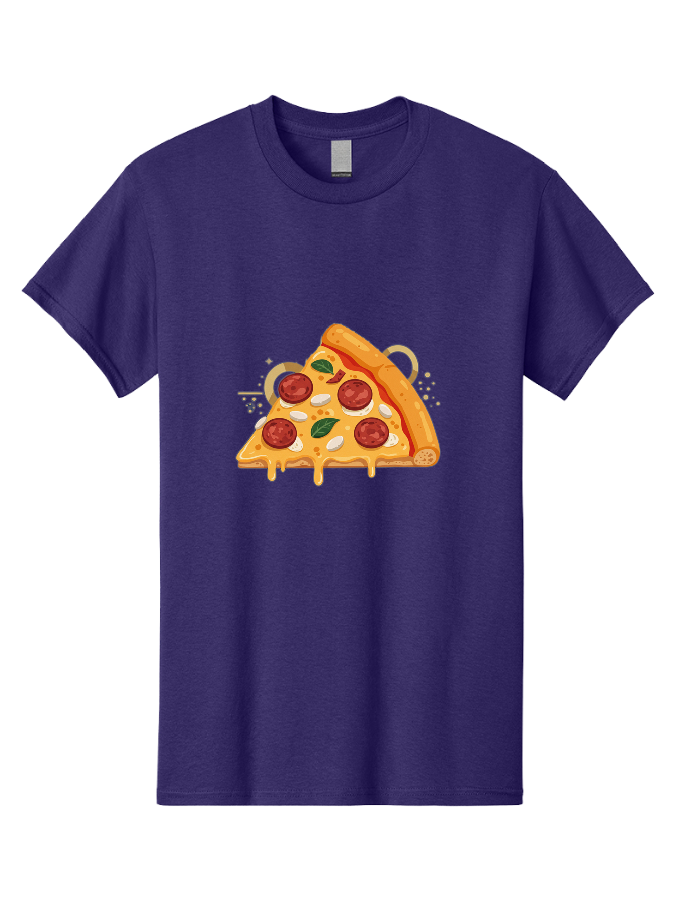 Pepperoni-Pizza-Slice-22 Men'S Graphic Tee, 100% Cotton, Comfortable Casual Summer Wear, Machine Washable, Pepperoni Pizza, Cheesy Goodness, Melted Cheese, Italian Cuisine, Savory Flavors, Appetizing Treat, Food Illustration, Bac233