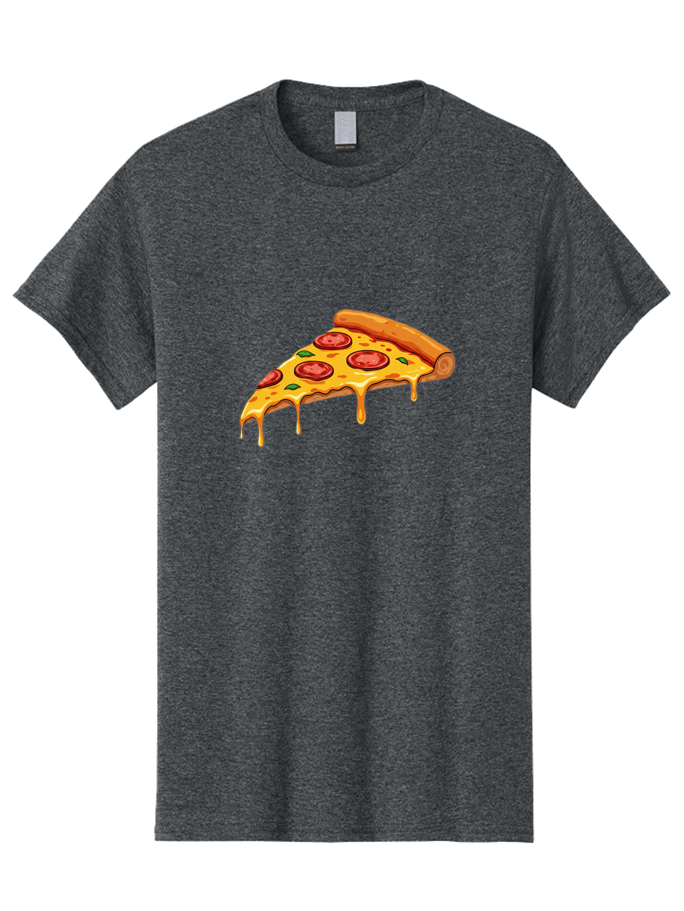 Pepperoni-Pizza-Slice-7 Men'S Graphic Tee, 100% Cotton, Comfortable Casual Summer Wear, Machine Washable, Pepperoni Pizza Slice, Melted Cheese, Green Peppers, Red Pepperoni, Pizza Goodness, Cheesy Delight, Savory Treat, Foodie Favorite, Bac239