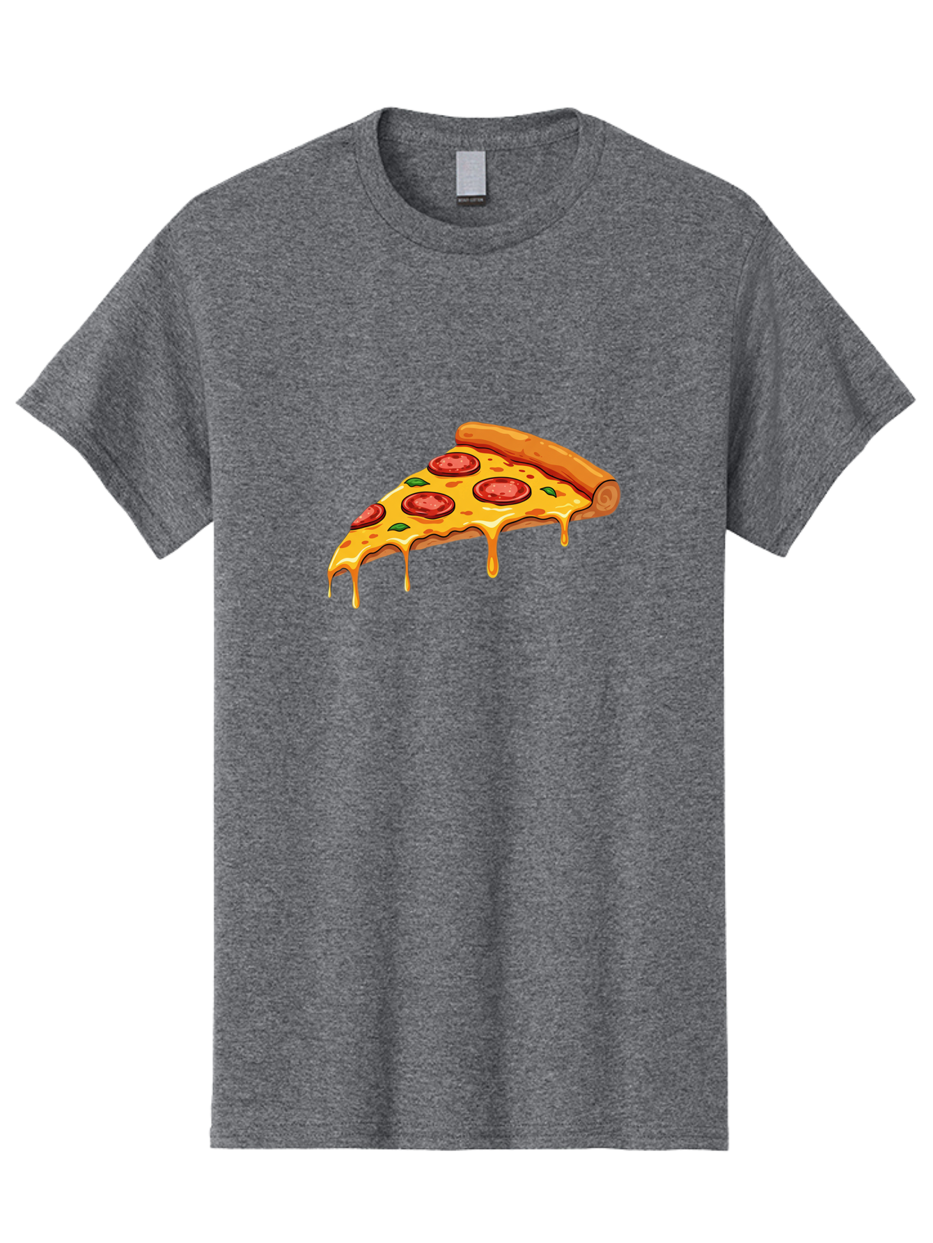 Pepperoni-Pizza-Slice-7 Men'S Graphic Tee, 100% Cotton, Comfortable Casual Summer Wear, Machine Washable, Pepperoni Pizza Slice, Melted Cheese, Green Peppers, Red Pepperoni, Pizza Goodness, Cheesy Delight, Savory Treat, Foodie Favorite, Bac239