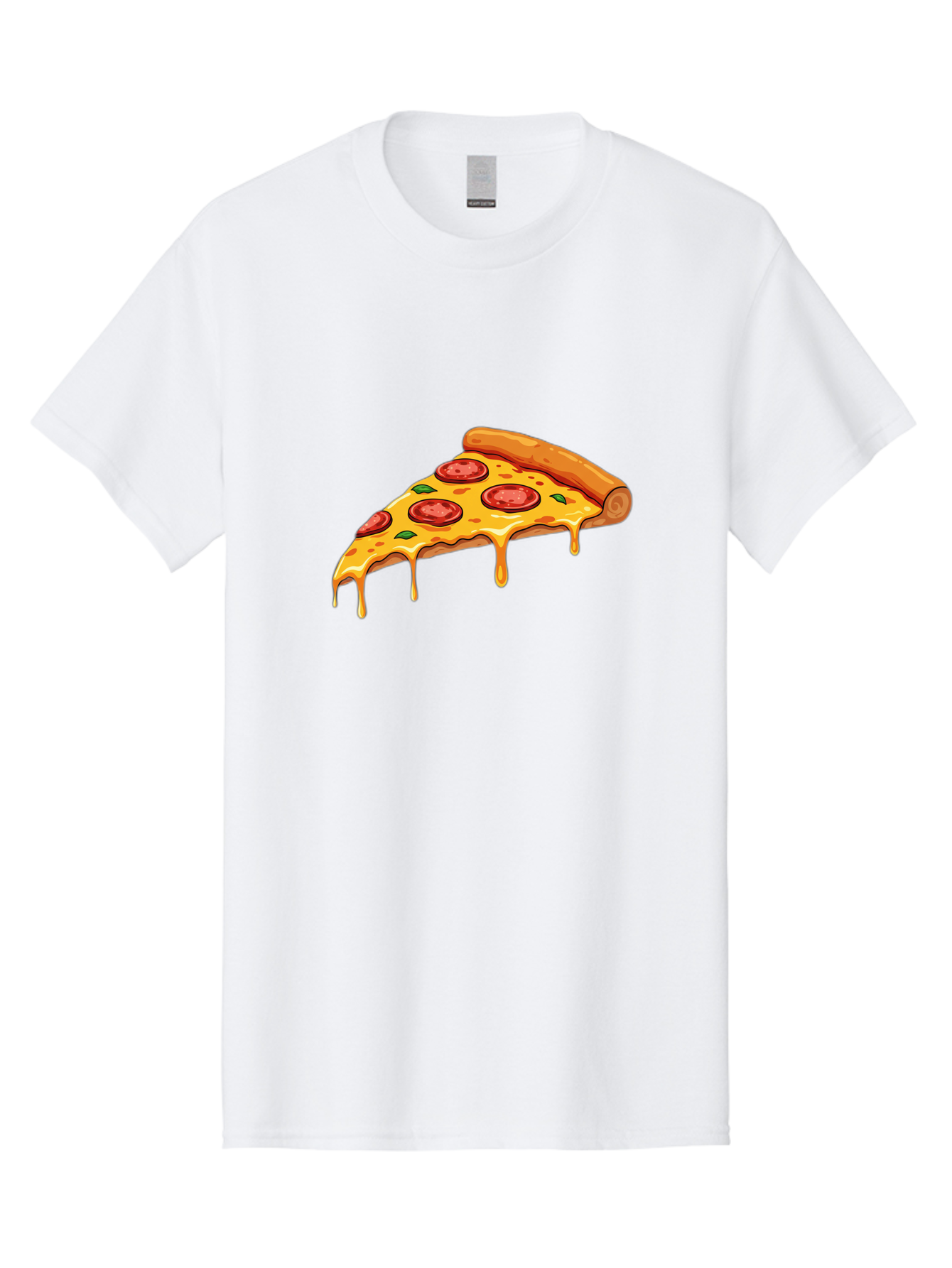 Pepperoni-Pizza-Slice-7 Men'S Graphic Tee, 100% Cotton, Comfortable Casual Summer Wear, Machine Washable, Pepperoni Pizza Slice, Melted Cheese, Green Peppers, Red Pepperoni, Pizza Goodness, Cheesy Delight, Savory Treat, Foodie Favorite, Bac239