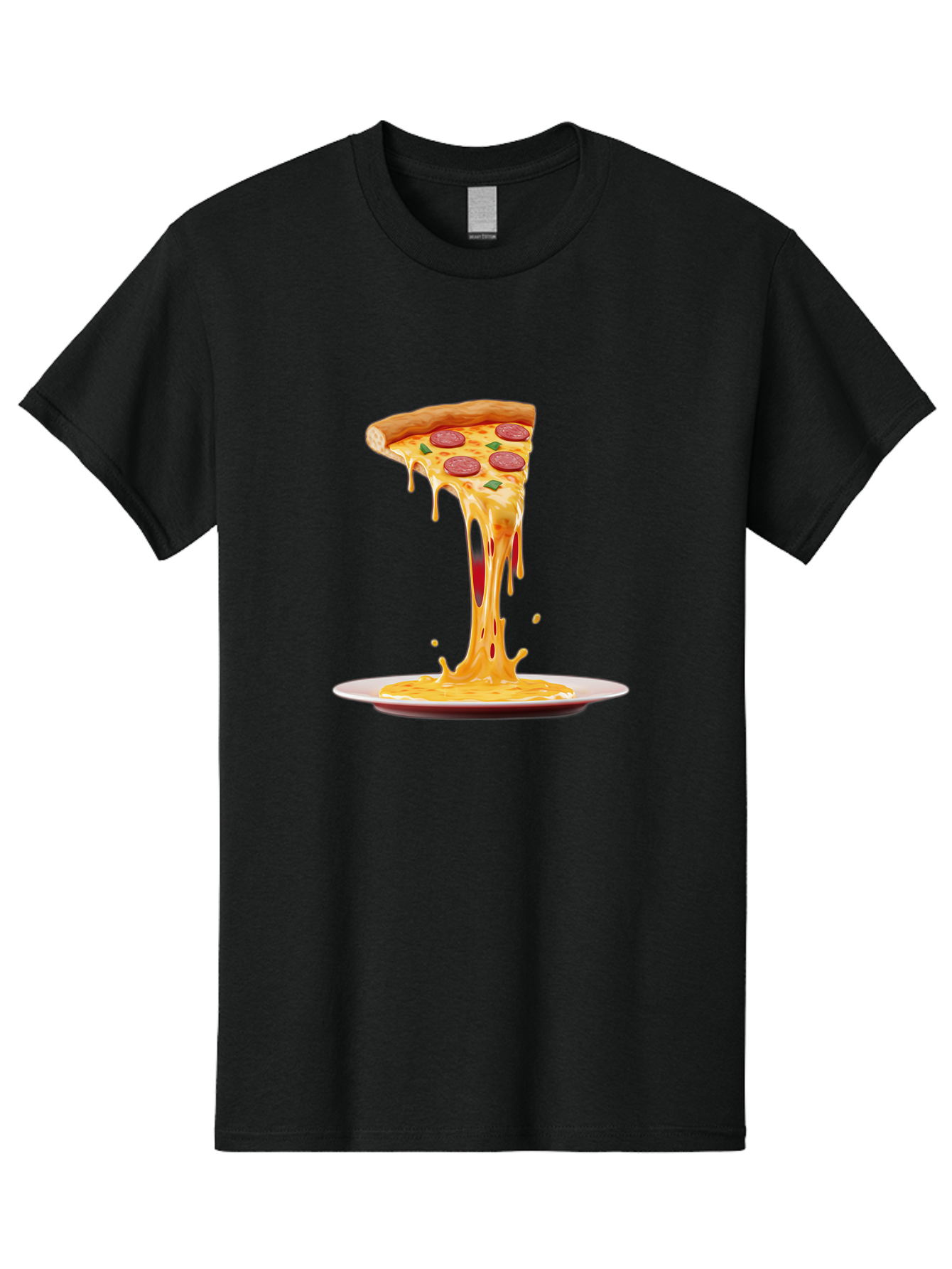 Pepperoni-Pizza-Slice-8 Men'S Graphic Tee, 100% Cotton, Comfortable Casual Summer Wear, Machine Washable, Cheesy Pizza Slice, Pepperoni Pizza, Melted Mozzarella, Cheesy Goodness, Pizza Toppings, Savory Delight, Italian Cuisine, Bac240