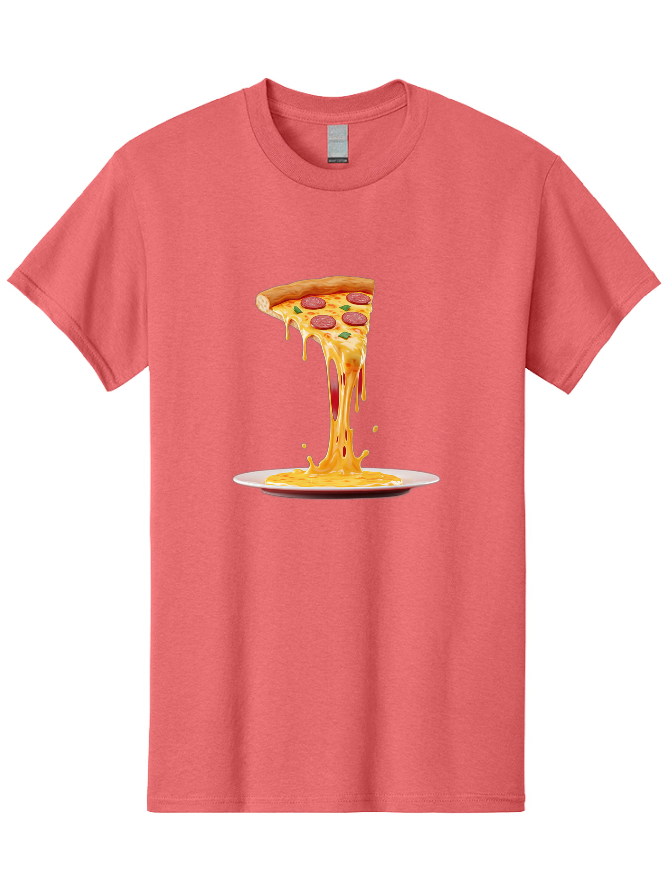 Pepperoni-Pizza-Slice-8 Men'S Graphic Tee, 100% Cotton, Comfortable Casual Summer Wear, Machine Washable, Cheesy Pizza Slice, Pepperoni Pizza, Melted Mozzarella, Cheesy Goodness, Pizza Toppings, Savory Delight, Italian Cuisine, Bac240