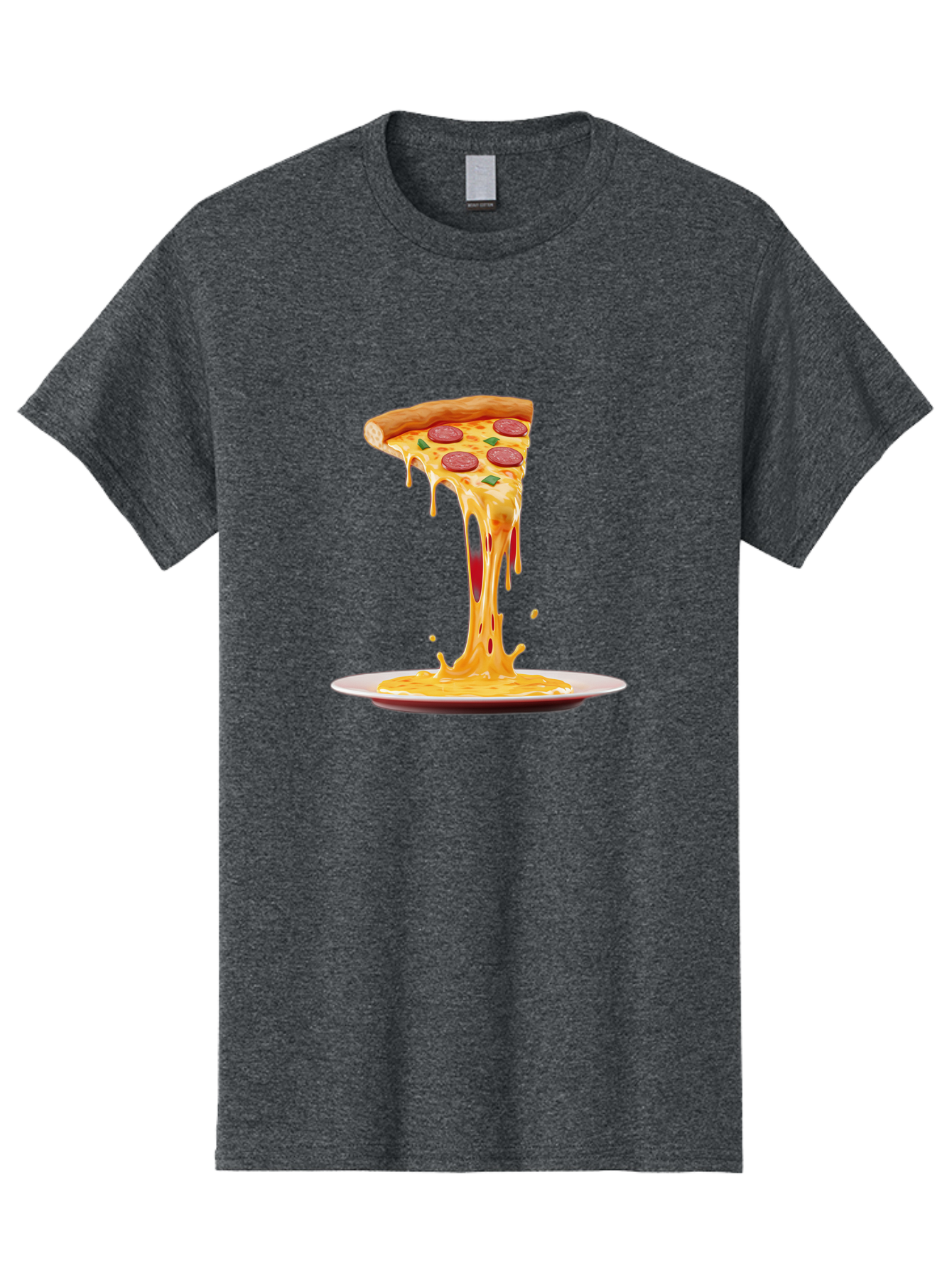 Pepperoni-Pizza-Slice-8 Men'S Graphic Tee, 100% Cotton, Comfortable Casual Summer Wear, Machine Washable, Cheesy Pizza Slice, Pepperoni Pizza, Melted Mozzarella, Cheesy Goodness, Pizza Toppings, Savory Delight, Italian Cuisine, Bac240