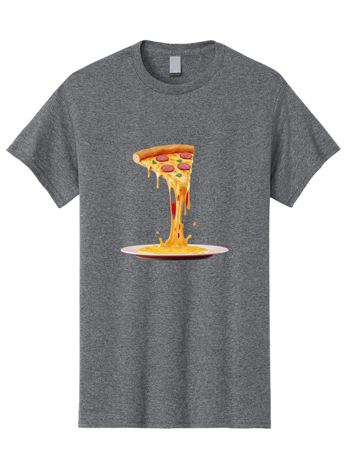 Pepperoni-Pizza-Slice-8 Men'S Graphic Tee, 100% Cotton, Comfortable Casual Summer Wear, Machine Washable, Cheesy Pizza Slice, Pepperoni Pizza, Melted Mozzarella, Cheesy Goodness, Pizza Toppings, Savory Delight, Italian Cuisine, Bac240