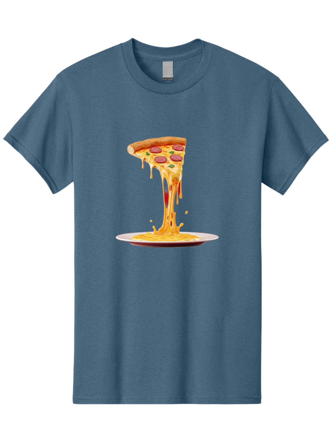 Pepperoni-Pizza-Slice-8 Men'S Graphic Tee, 100% Cotton, Comfortable Casual Summer Wear, Machine Washable, Cheesy Pizza Slice, Pepperoni Pizza, Melted Mozzarella, Cheesy Goodness, Pizza Toppings, Savory Delight, Italian Cuisine, Bac240