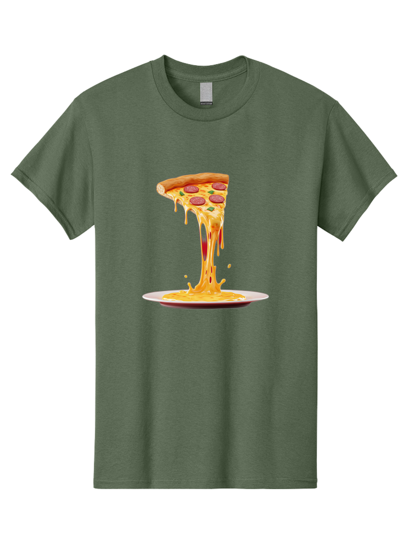 Pepperoni-Pizza-Slice-8 Men'S Graphic Tee, 100% Cotton, Comfortable Casual Summer Wear, Machine Washable, Cheesy Pizza Slice, Pepperoni Pizza, Melted Mozzarella, Cheesy Goodness, Pizza Toppings, Savory Delight, Italian Cuisine, Bac240
